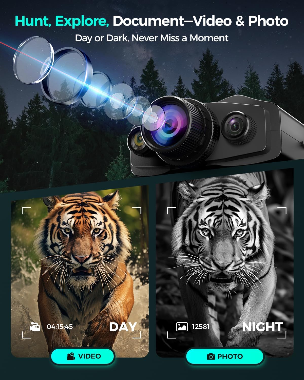 Detalle de HEXEUM Night Vision Goggles 10000mAh