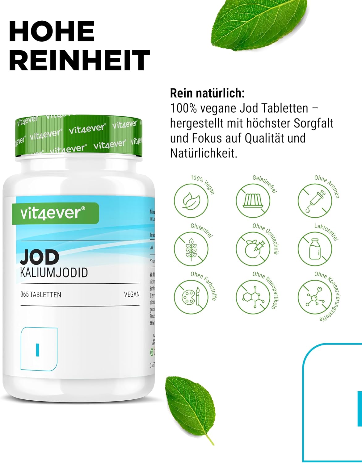 Thumbnail 2 de Vit4ever Jod 400 µg – 365 Tabletten Kaliumjodid
