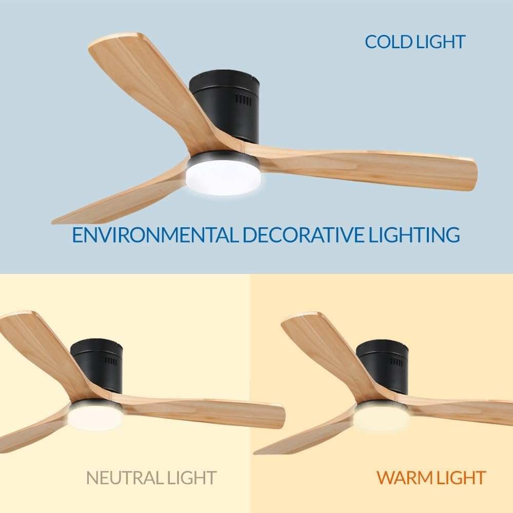Detalle 2 de M Mimotec Ventilador de Techo con Luz Led y Mando 🌀