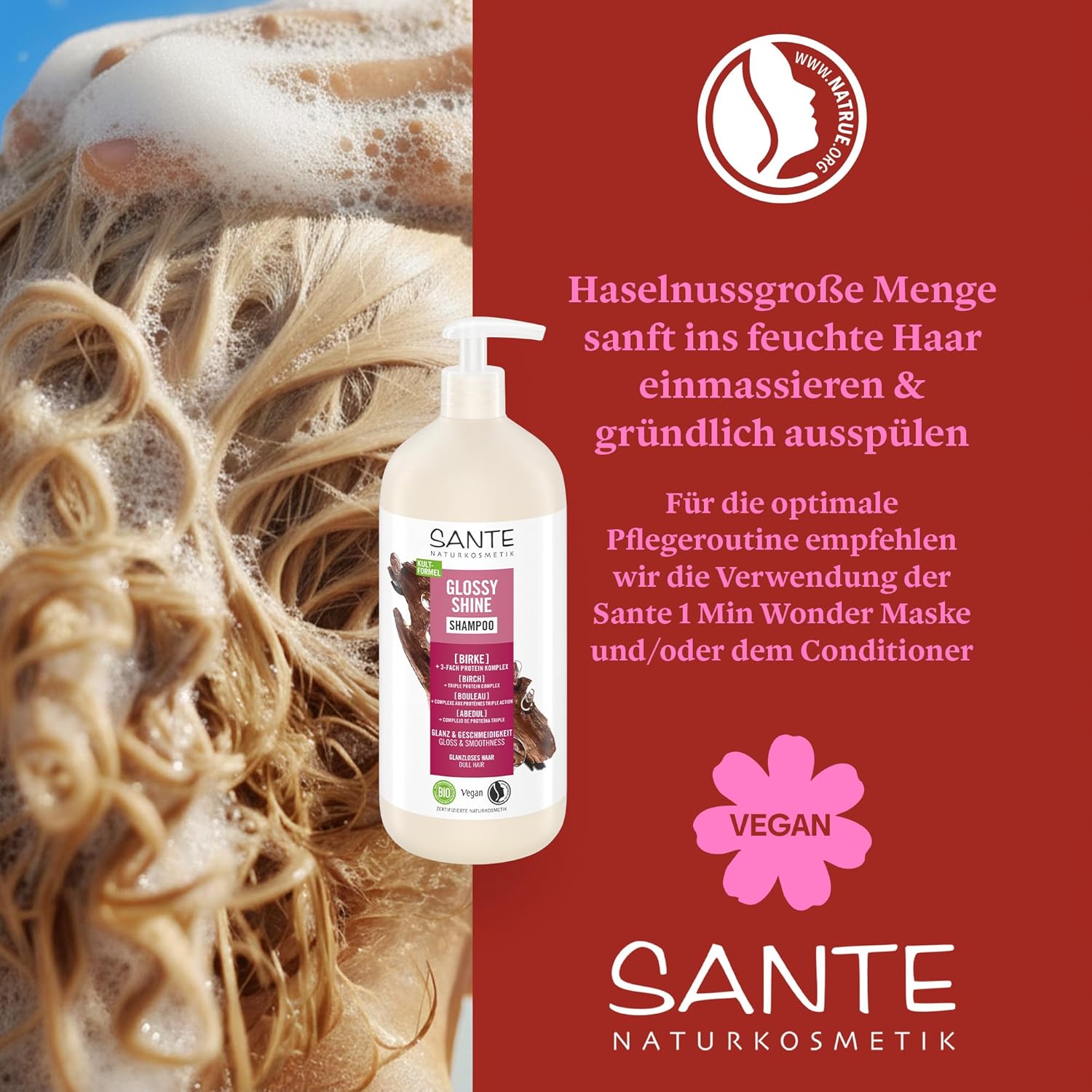 Detalle 2 de SANTE Naturkosmetik Glossy Shine Shampoo 950 ml