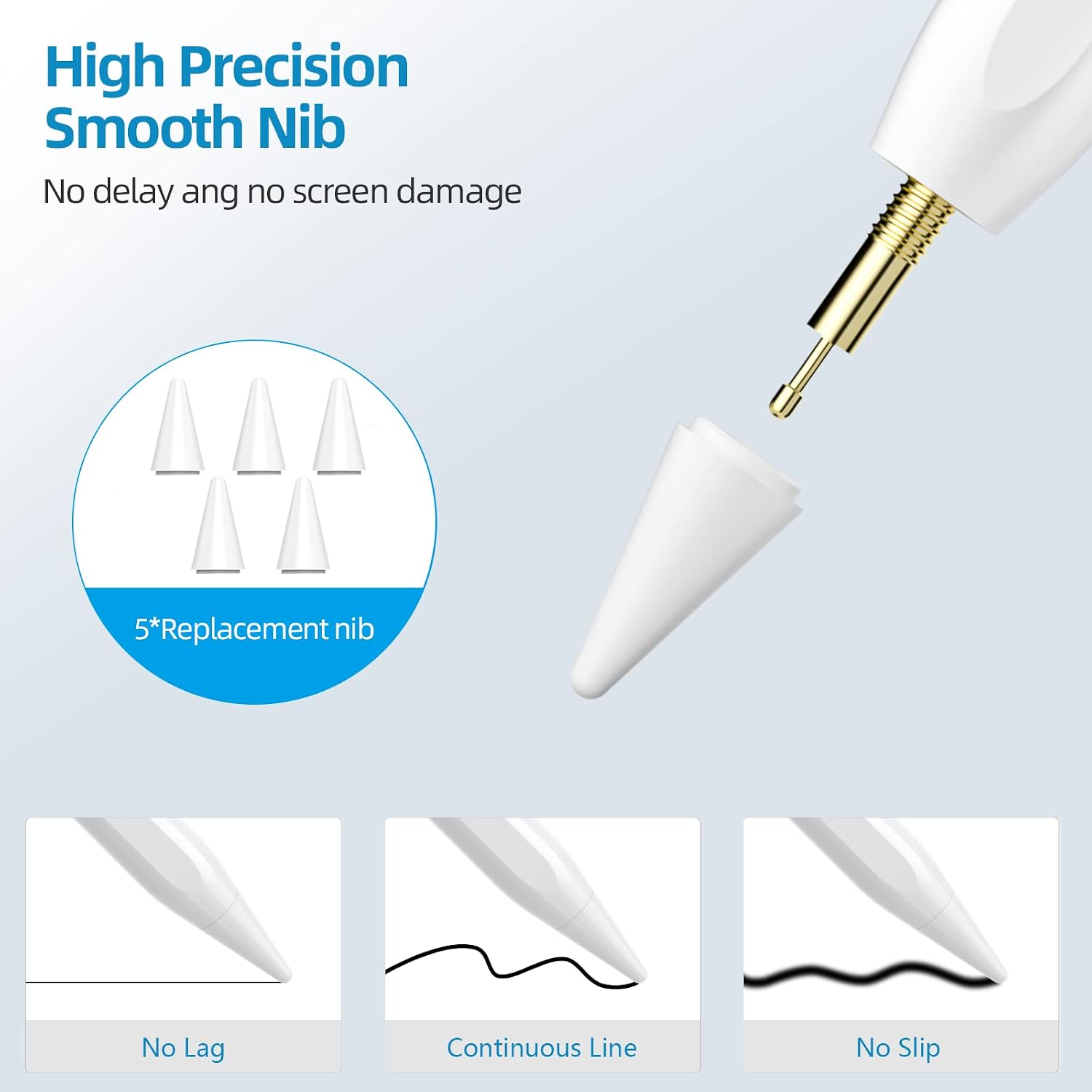 Thumbnail 6 de TQQ Pencil for iPad (2018–2026): Pixel-Perfect Precision with Tilt Sensitivity and Fast Charge
