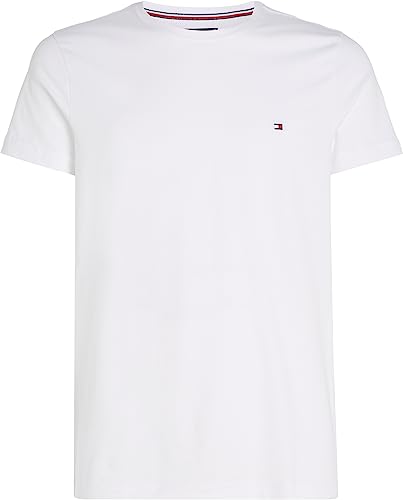 Detalle de Tommy Hilfiger Uomo T-Shirt Maniche Corte Core Stretch Slim Fit Bianco M