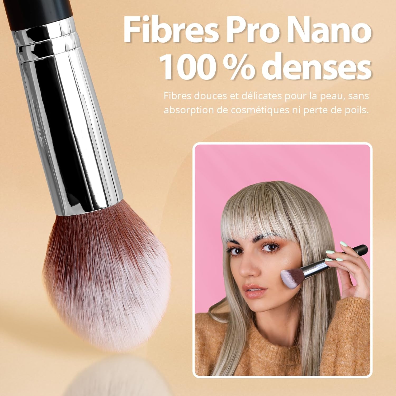 Thumbnail 3 de BEAKEY Lot de Pinceaux de Maquillage – 12 pièces avec étui noir (fond de teint, fard à paupières, blush, anticernes)