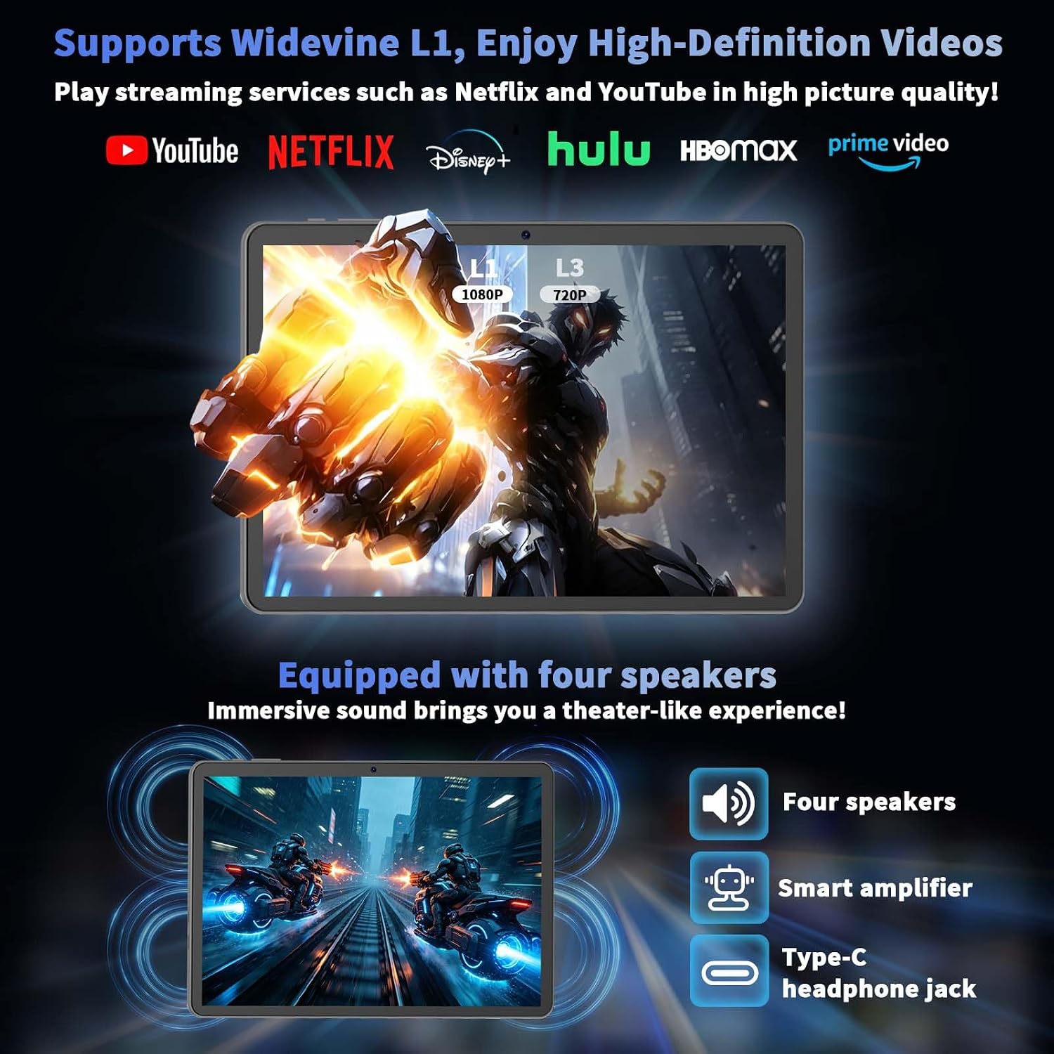 Thumbnail 6 de Relndoo P60 10.1-Inch Android 16 Tablet with Keyboard and Expandable Storage