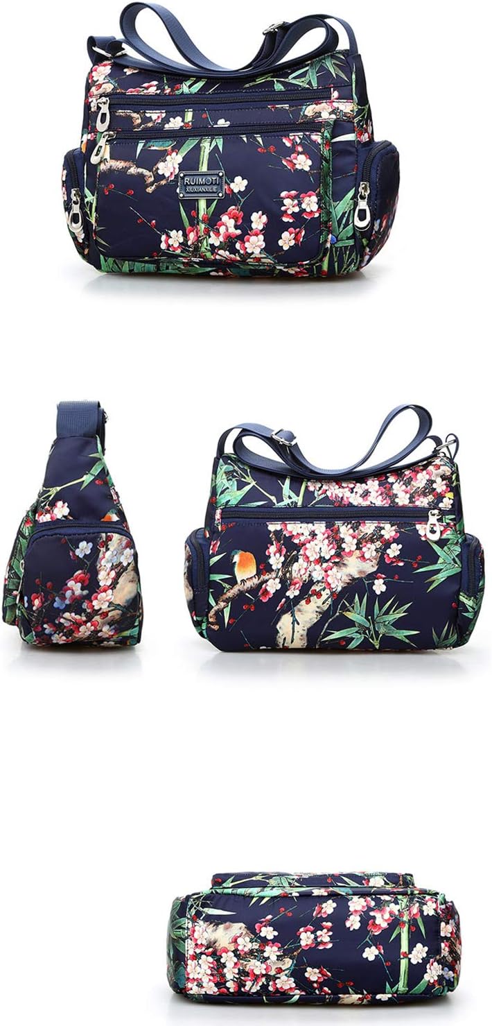 Detalle de NOTAG Crossbody Bag for Women – Waterproof Nylon Multi-Pocket Messenger Bag