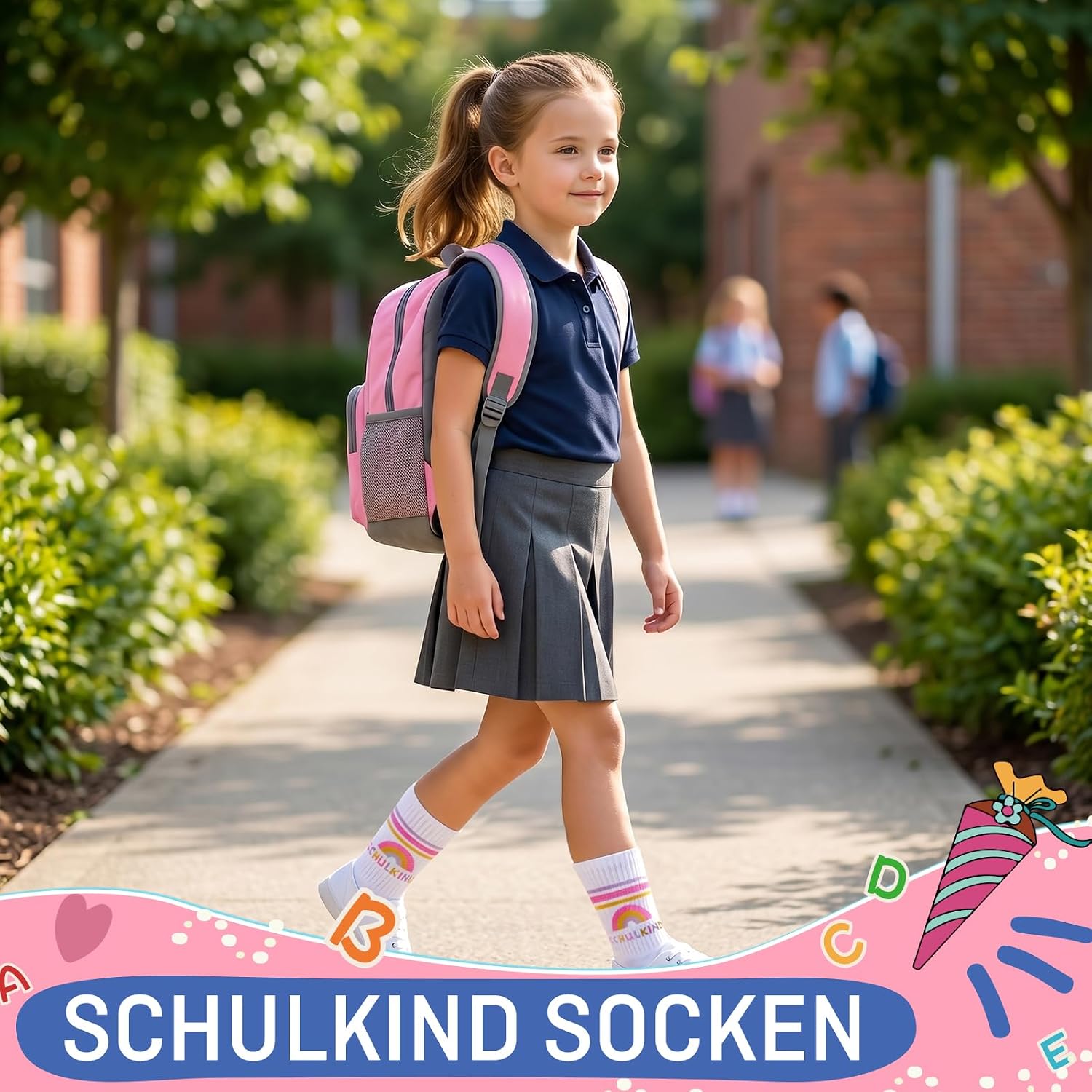 Thumbnail 6 de SockWaddles Schulkind Socken aus Baumwolle – bunte, atmungsaktive Strümpfe für Schulstart (EU25-34)