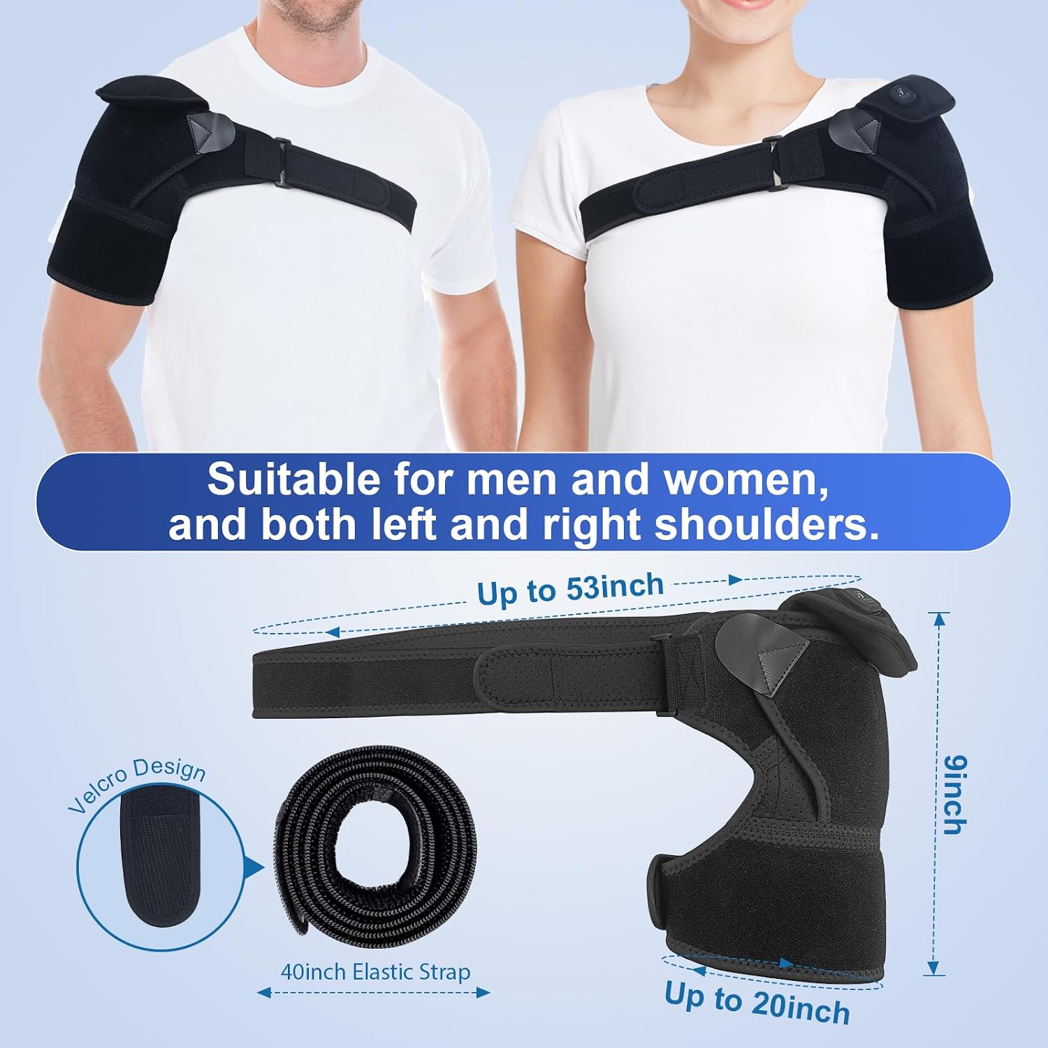 Detalle de Telepepe TECA-SHP-260709 Cordless Heated Shoulder Wrap, 3 Heat Levels
