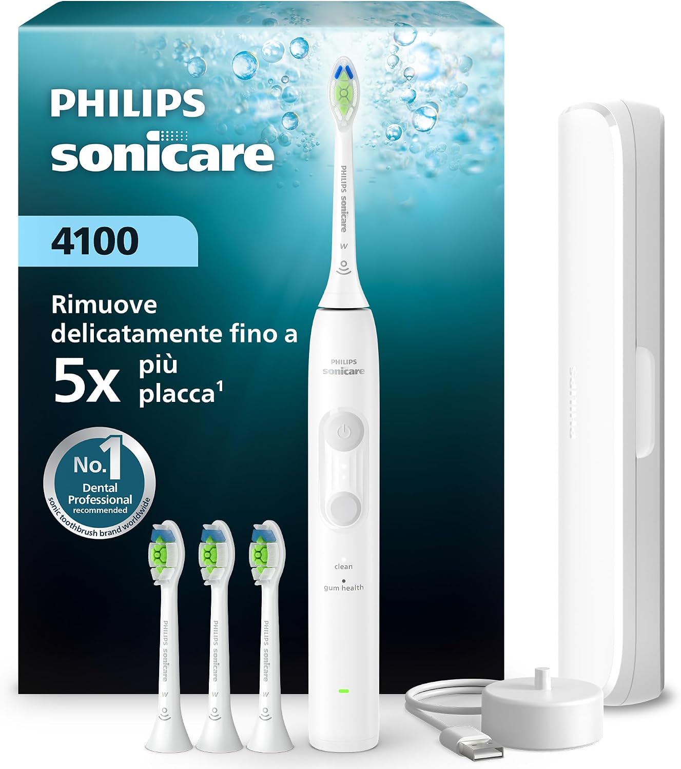 Detalle de Philips Sonicare Serie 4100 HHX4046/41 spazzolino elettrico sonico con sensore di pressione e 4 impostazioni