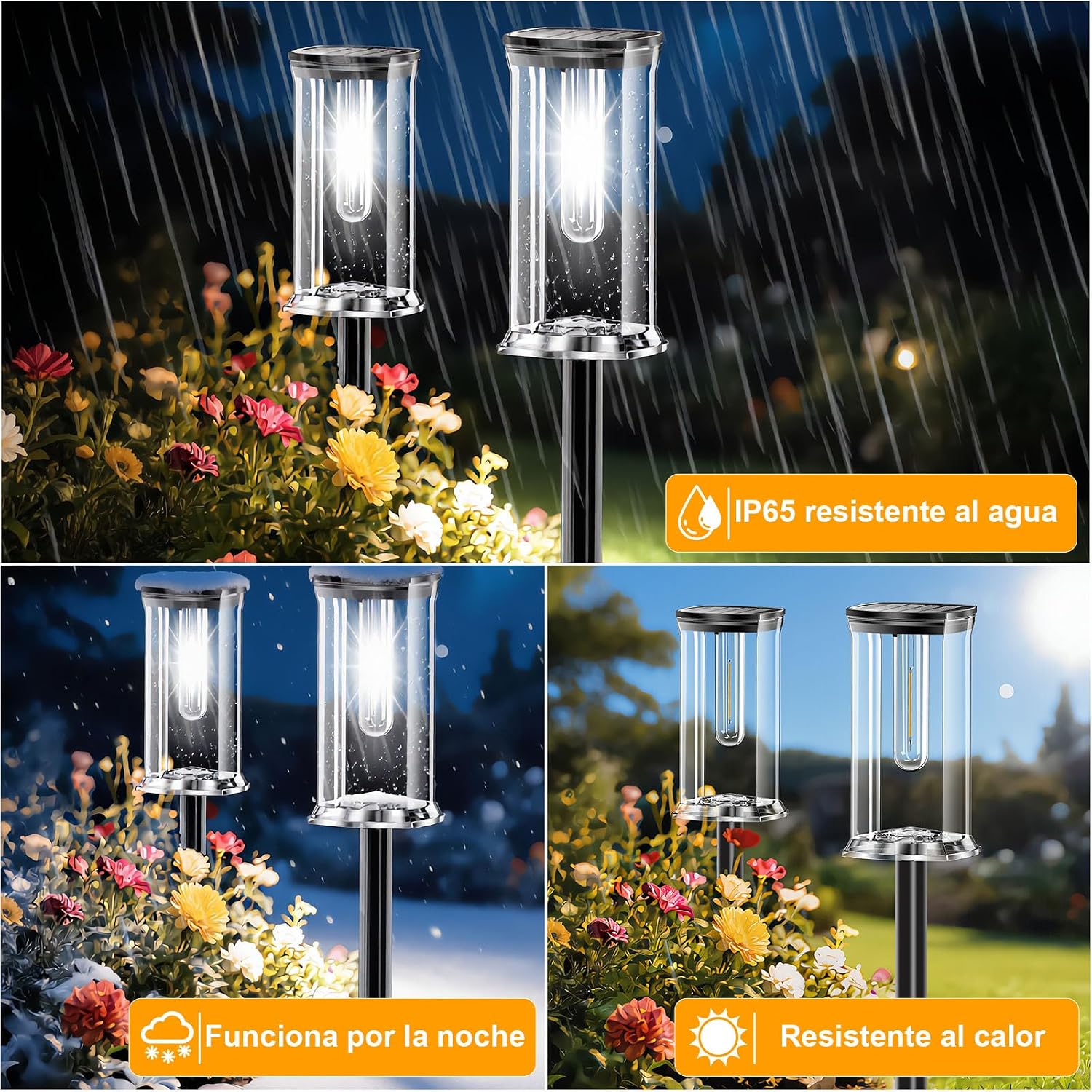 Detalle de SOLARBABY - 12 Luci Solari da Giardino Esterno LED Bianco Freddo, IP65, Accensione Automatica