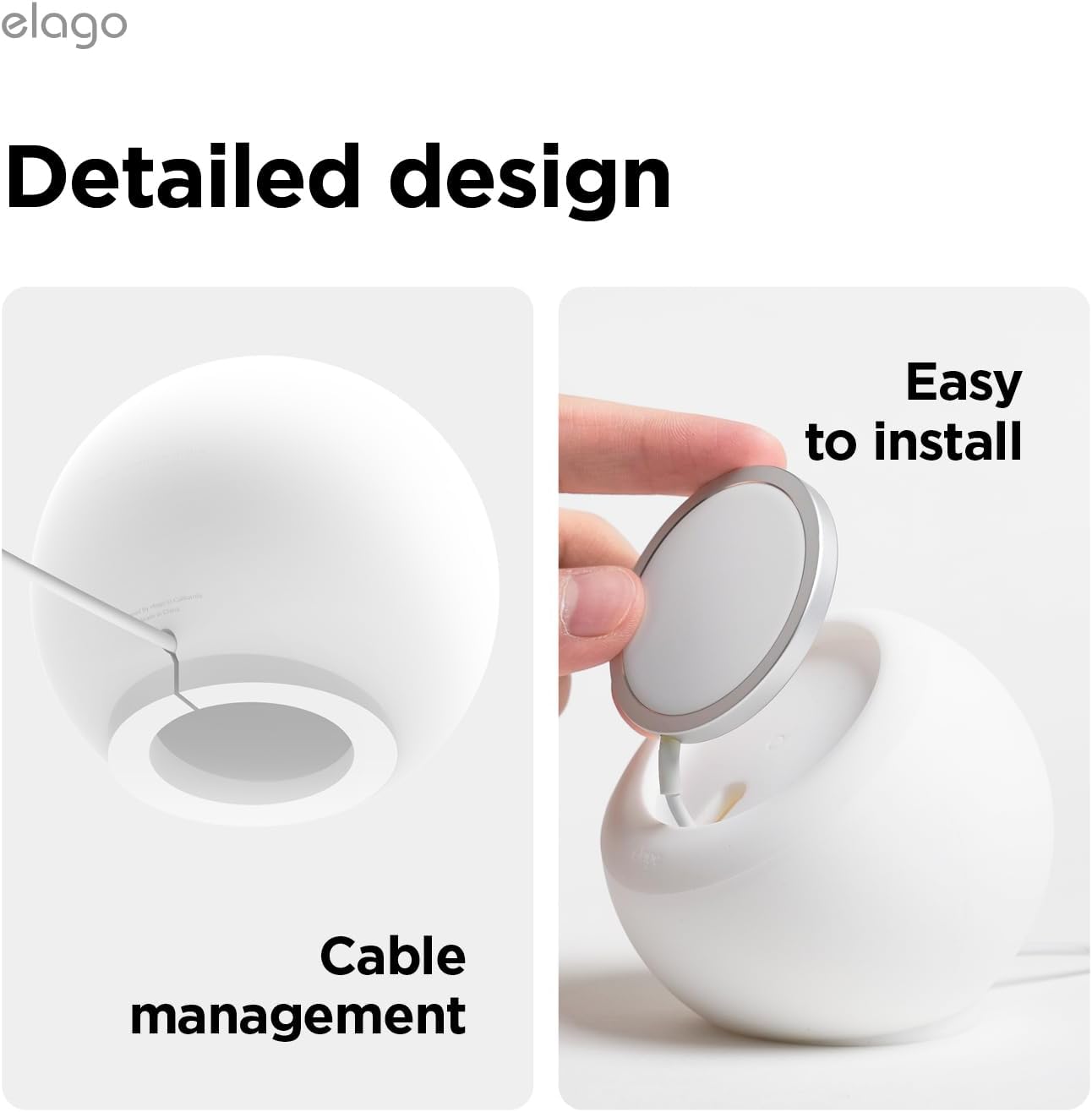 Thumbnail 3 de elago MS2 Supporto di Ricarica Wireless MagSafe per iPhone 17/16/15/14/13/12 (silicone premium, bianco) – Stand da tavolo