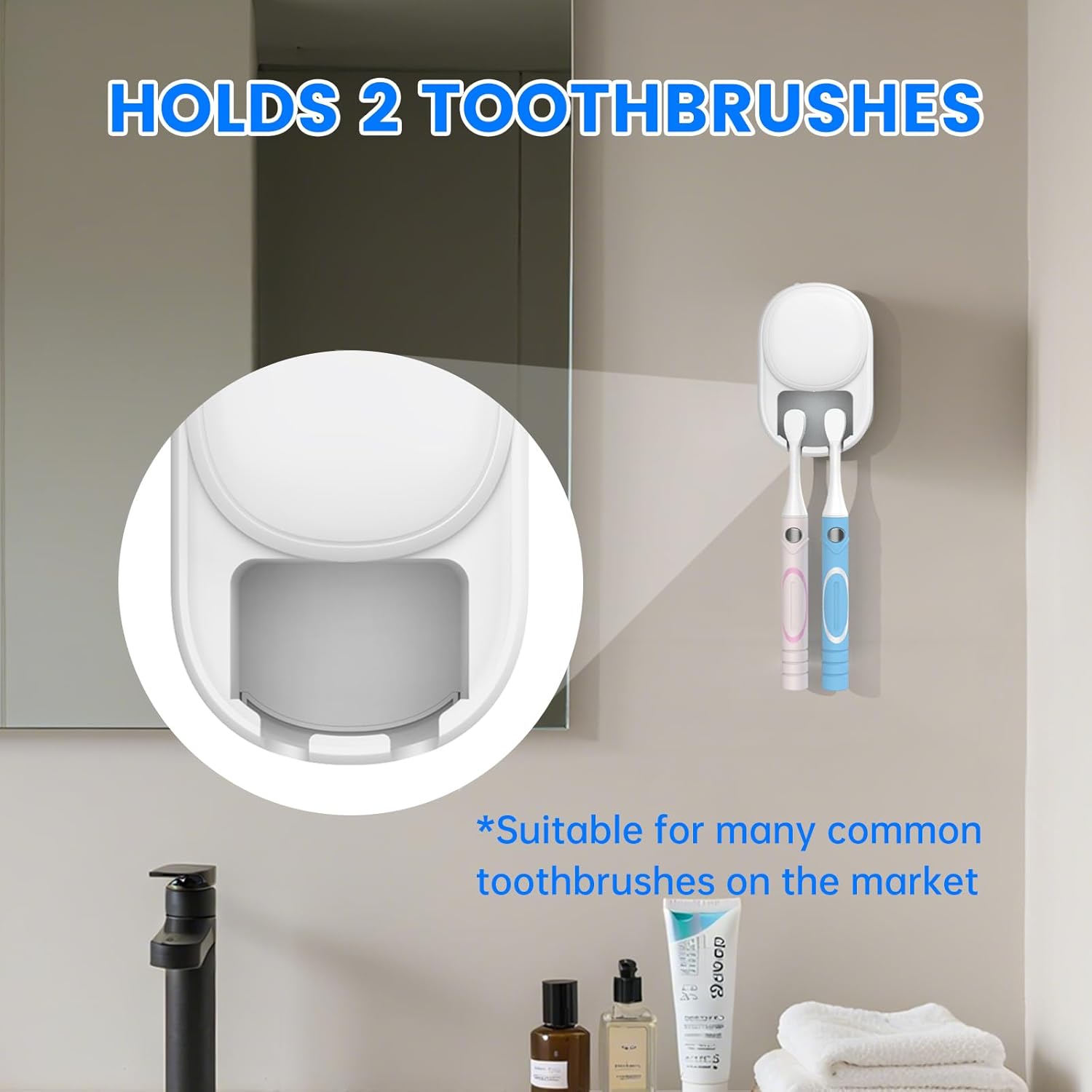 Thumbnail 4 de MISIRUN Porte brosse à dents UV-C 2 emplacements