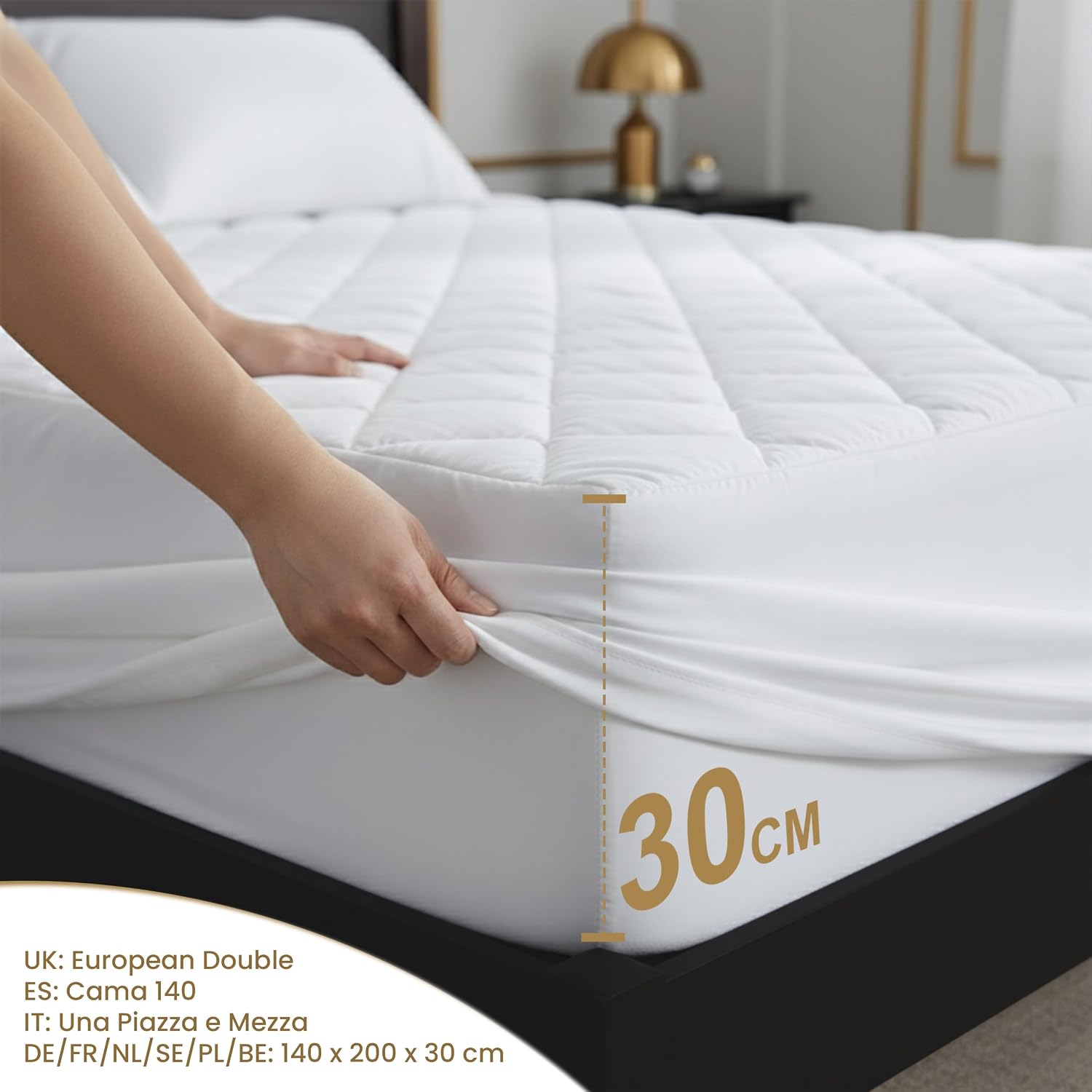 Thumbnail 2 de Utopia Bedding Protector de colchón Acolchado 140x200 cm