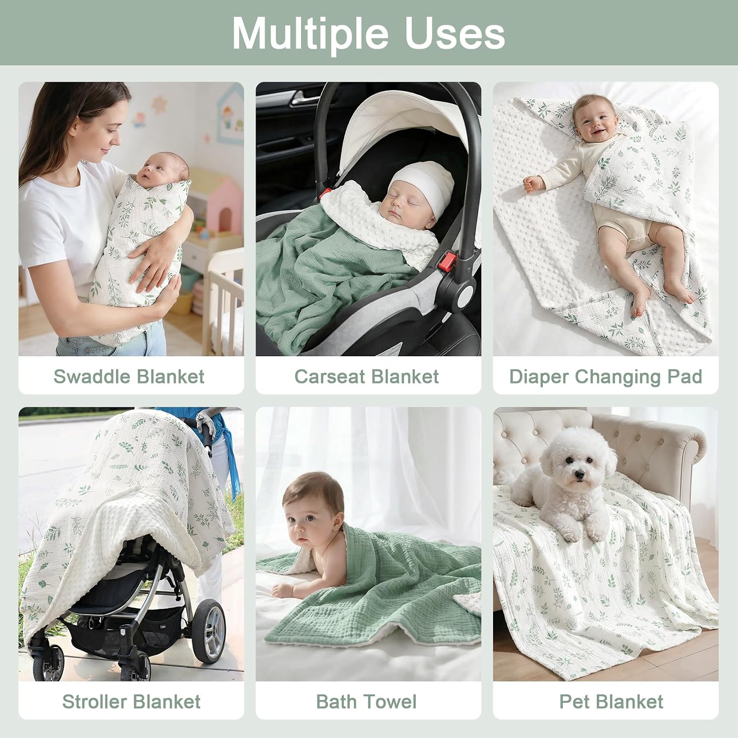 Thumbnail 5 de Muslin Baby Blanket Set, 40 x 40 Inches