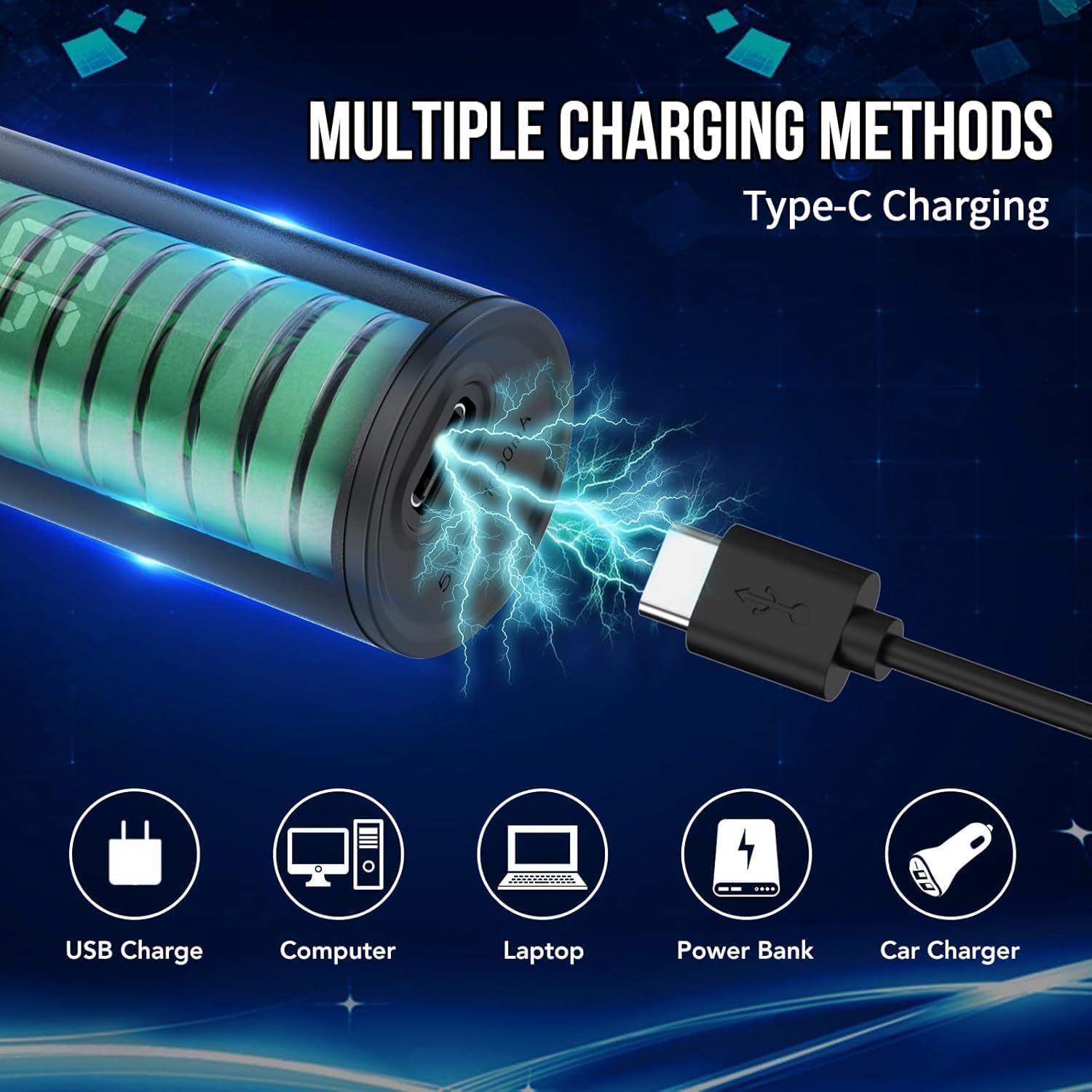 Thumbnail 2 de Haarschneidemaschine Profi – Bartschneider Männer Rasierer mit LED Anzeige, 4 Kamm, USB-C, leiser Motor