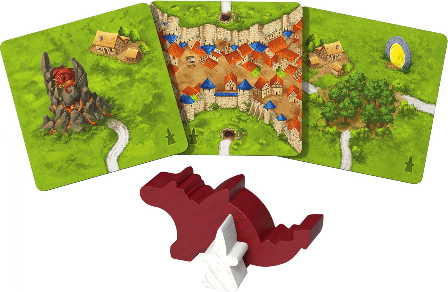 Thumbnail 3 de Carcassonne: Dragon & Fairy Expansion 3 (Refresh) board game expansion for ages 7+