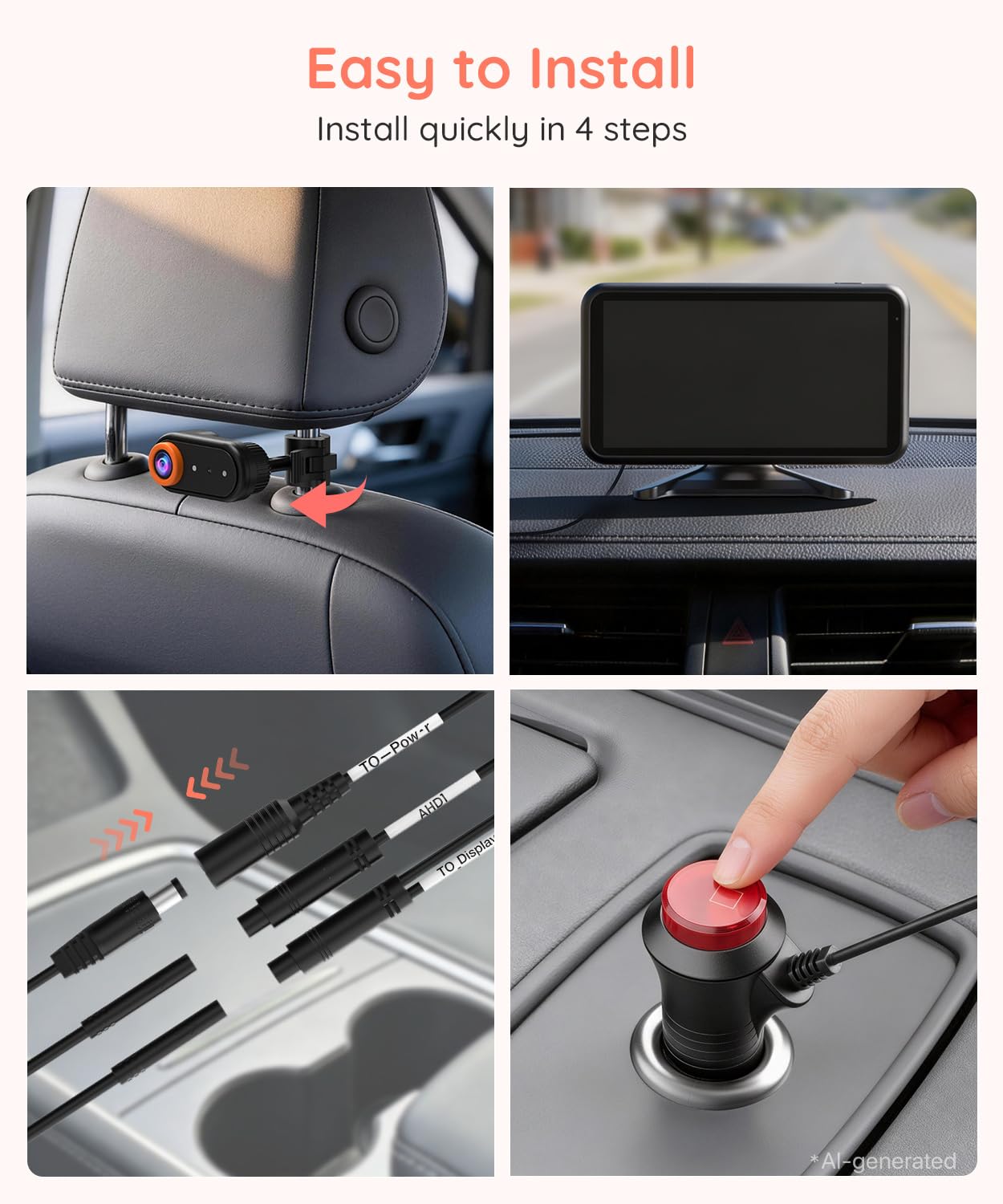 Detalle 2 de LUCKVIEW BM2 PRO Dual Baby Car Camera, 5.2-Inch 1080P Monitor