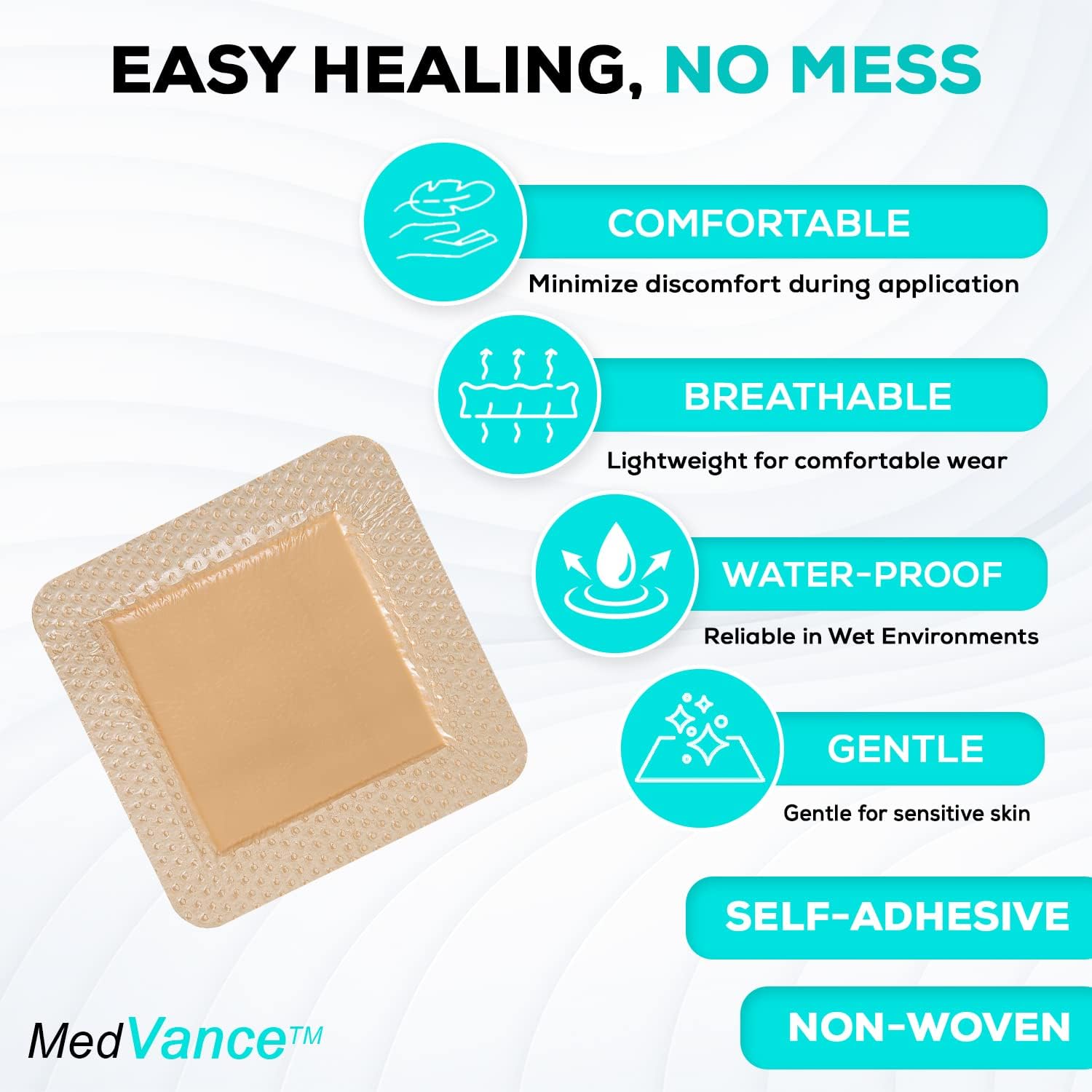 Detalle 1 de MedVance 4"x4" Silicone Foam Adhesive Dressings, Sterile, Box of 10