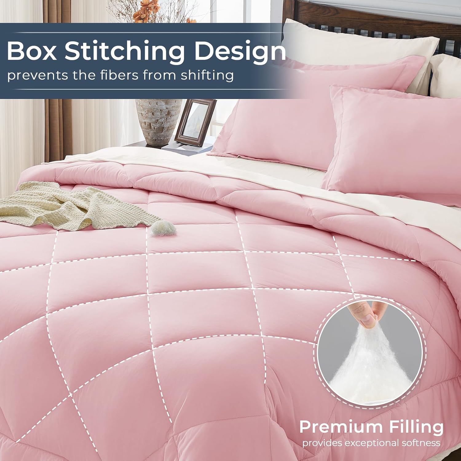 Thumbnail 3 de HEVUMYI King Comforter Set 7-Piece 104x90 in