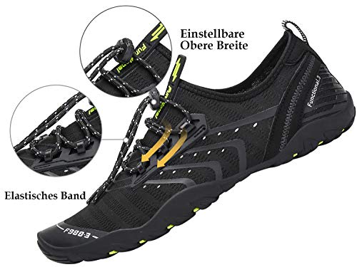 Thumbnail 2 de SAGUARO Escarpines Barefoot para Mujer y Hombre - Zapatillas de Agua Antideslizantes, Transpirables y con Drenaje (Negro, Talla 43)
