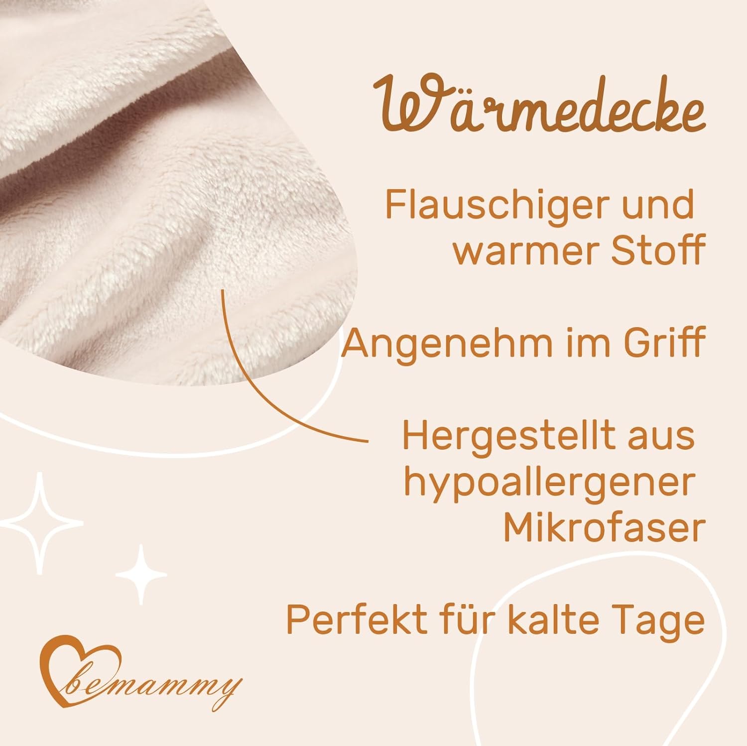 Thumbnail 3 de Be Mammy Warme Kuscheldecke Babydecke BE20-168 (Beige – Einhorn)