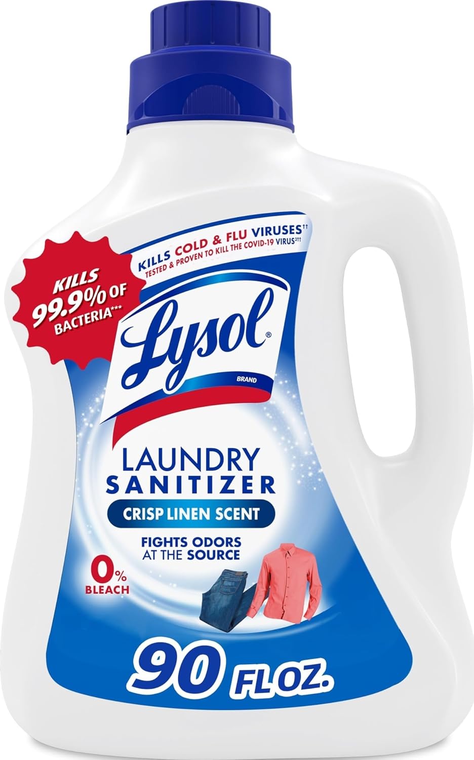 Lysol Laundry Sanitizer Additive, 90oz — Bacteria-Killing Odor Eliminator for Laundry