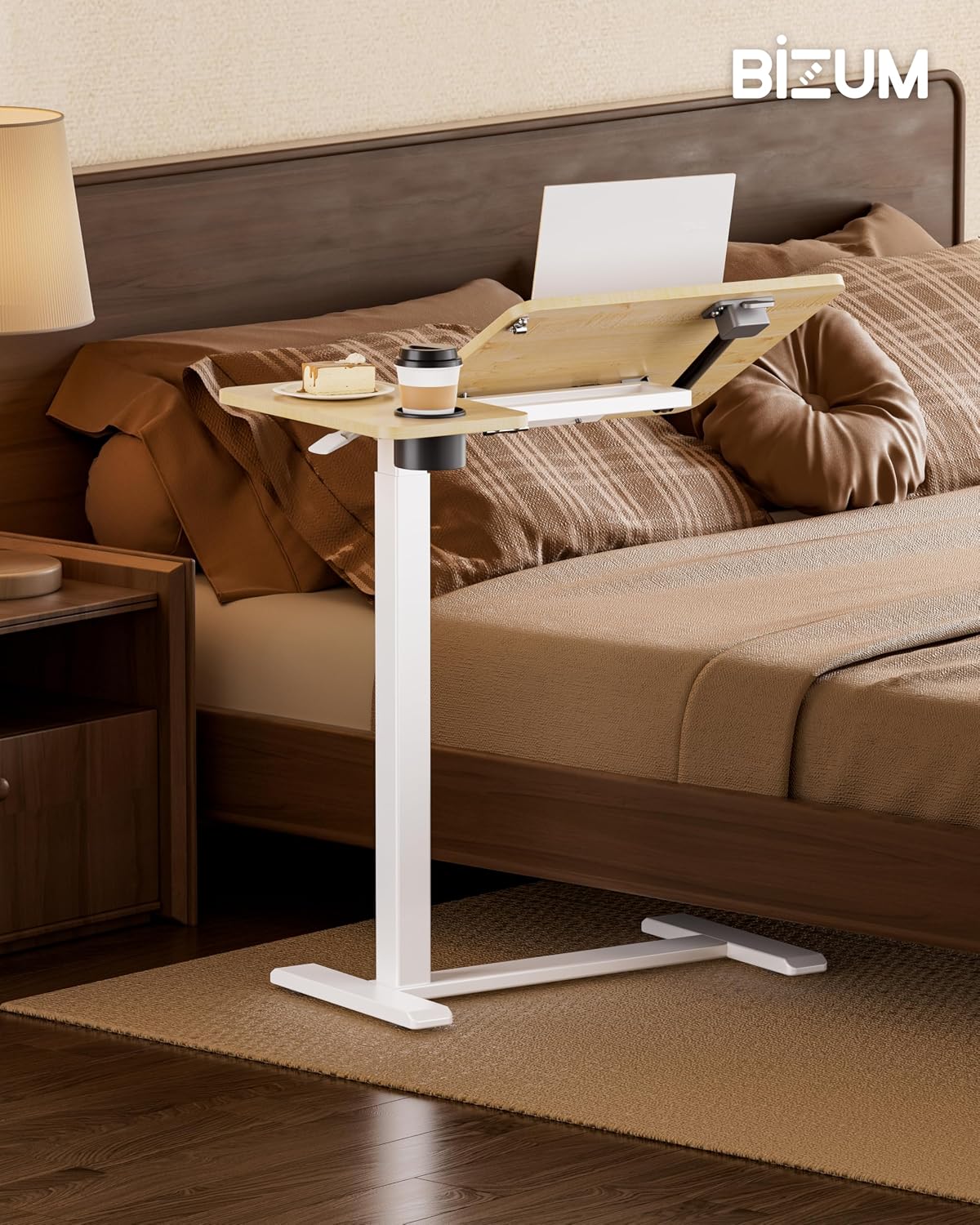 Detalle 2 de BZIUM Overbed Bedside Table, Maple