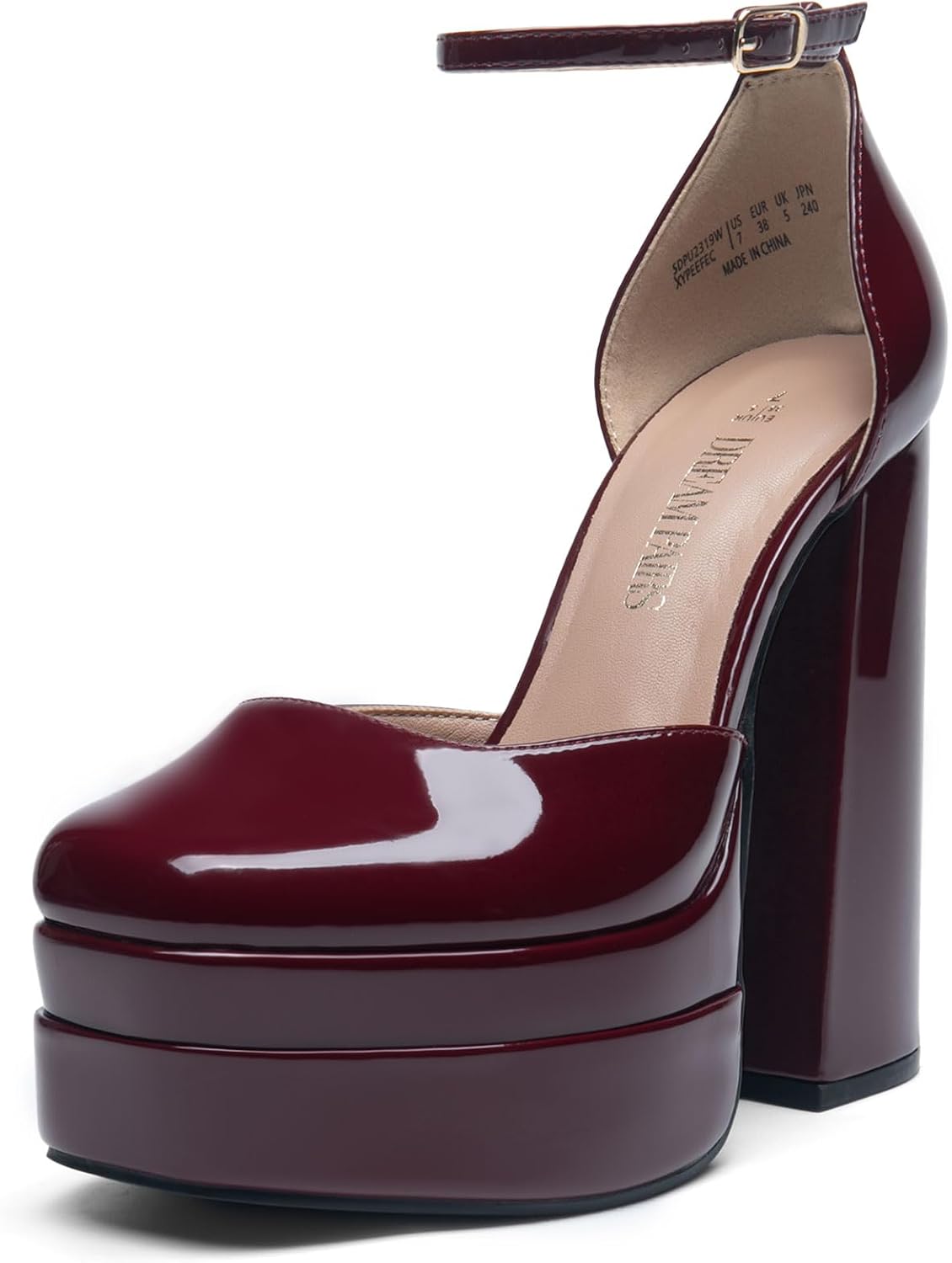 Detalle de DREAM PAIRS Sdpu2319w Women's Platform Pumps with Square Toe and Ankle Strap