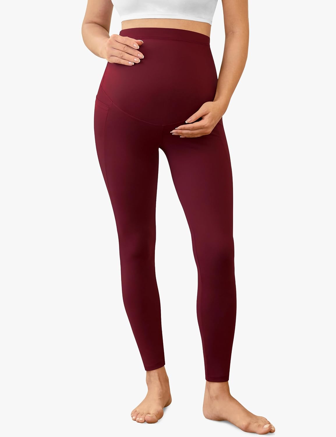 Detalle 2 de VALANDY Creamlush Maternity Leggings Over Bump with Pockets
