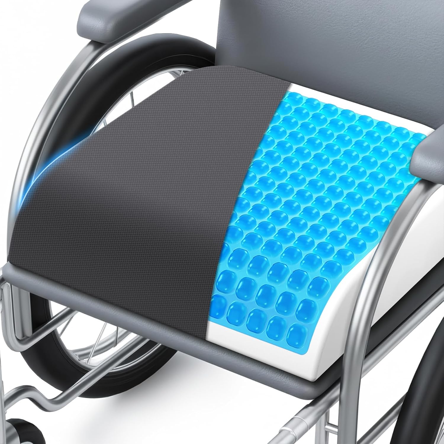 Imagen de ComfyInLove Wheelchair Seat Cushion with Cooling Gel, Memory Foam & Washable Cover en OfertitasTOP