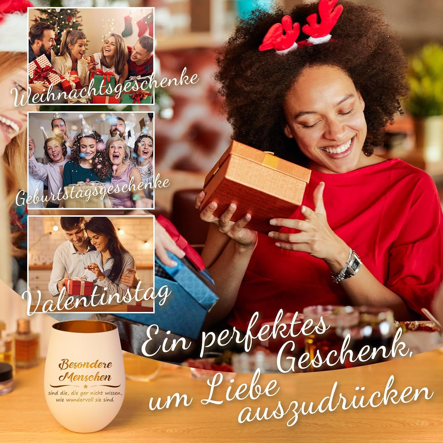 Detalle de Windlicht mit Gravur – Teelichthalter als Geschenk für Frauen