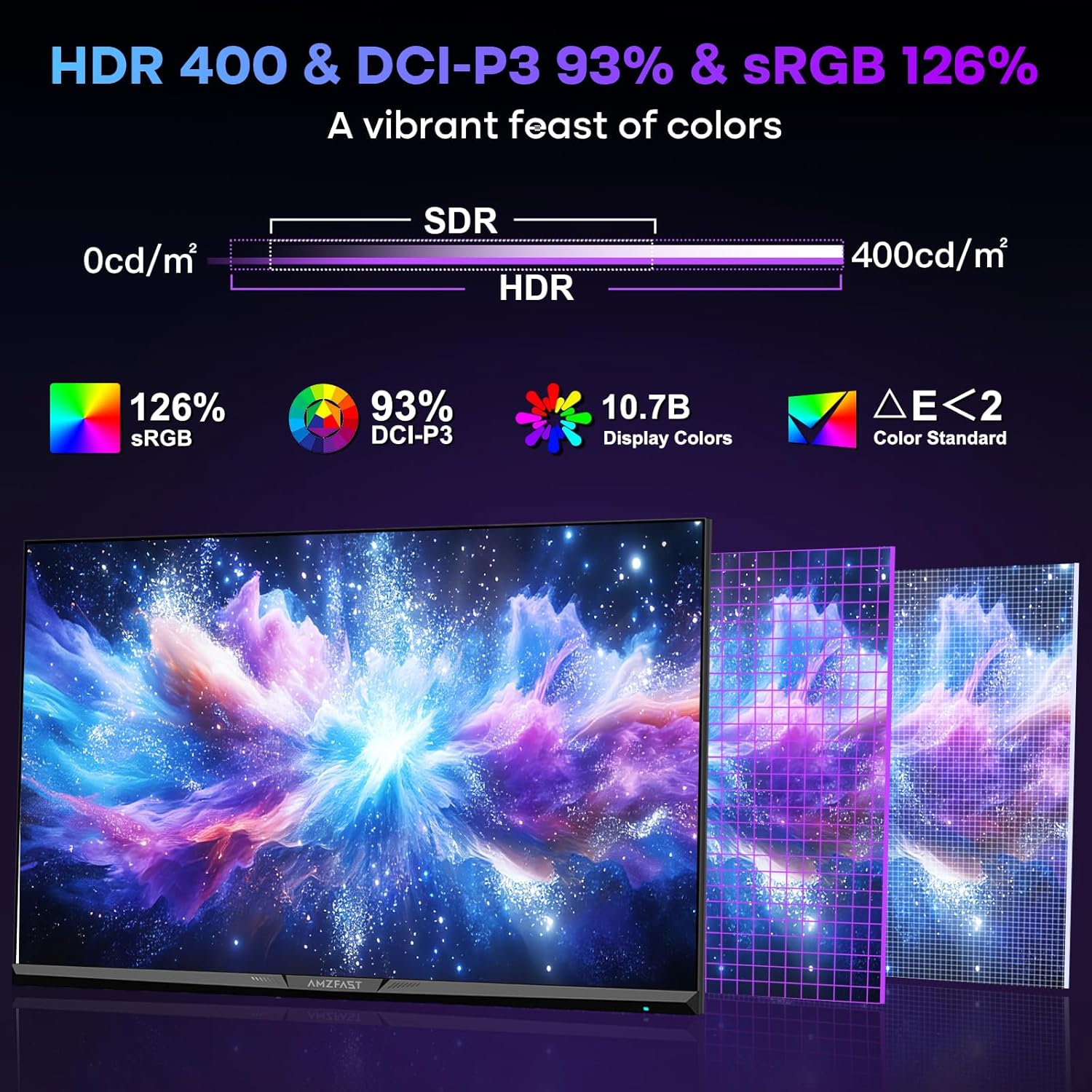Detalle 2 de Amzfast 27" 4K Gaming Monitor 160Hz