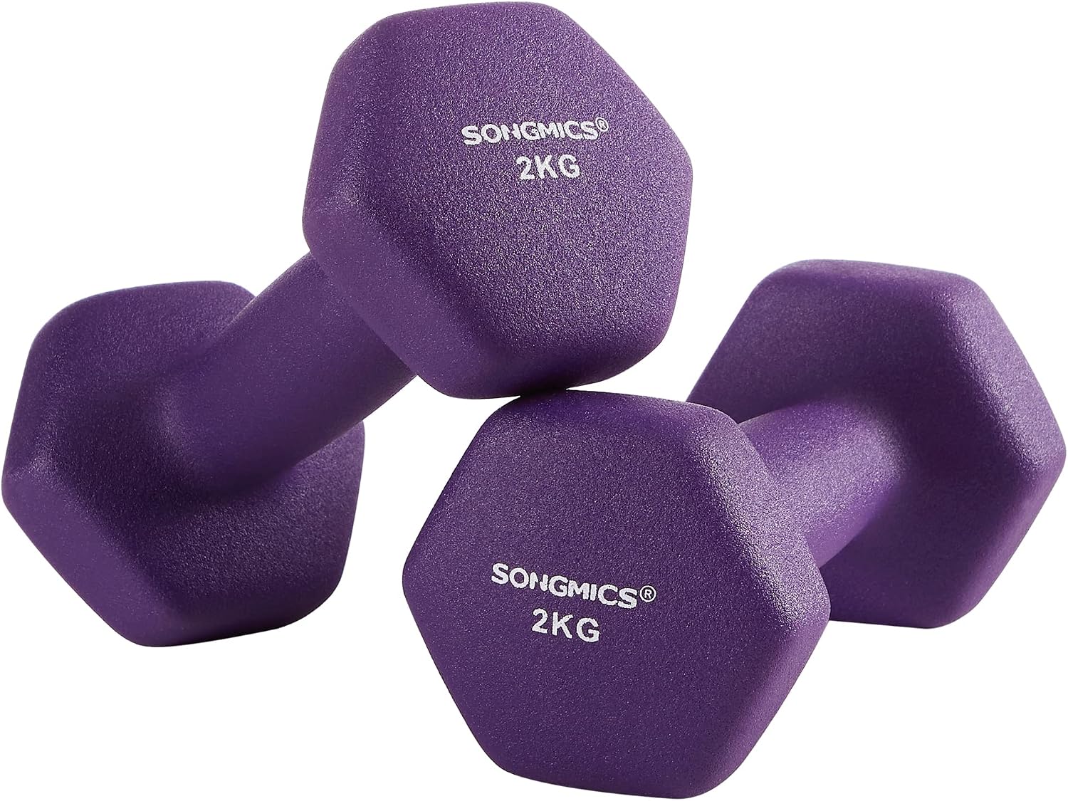 Thumbnail 6 de SONGMICS HE05 halterset 2 x 2 kg, paars, zeshoekig en antislip