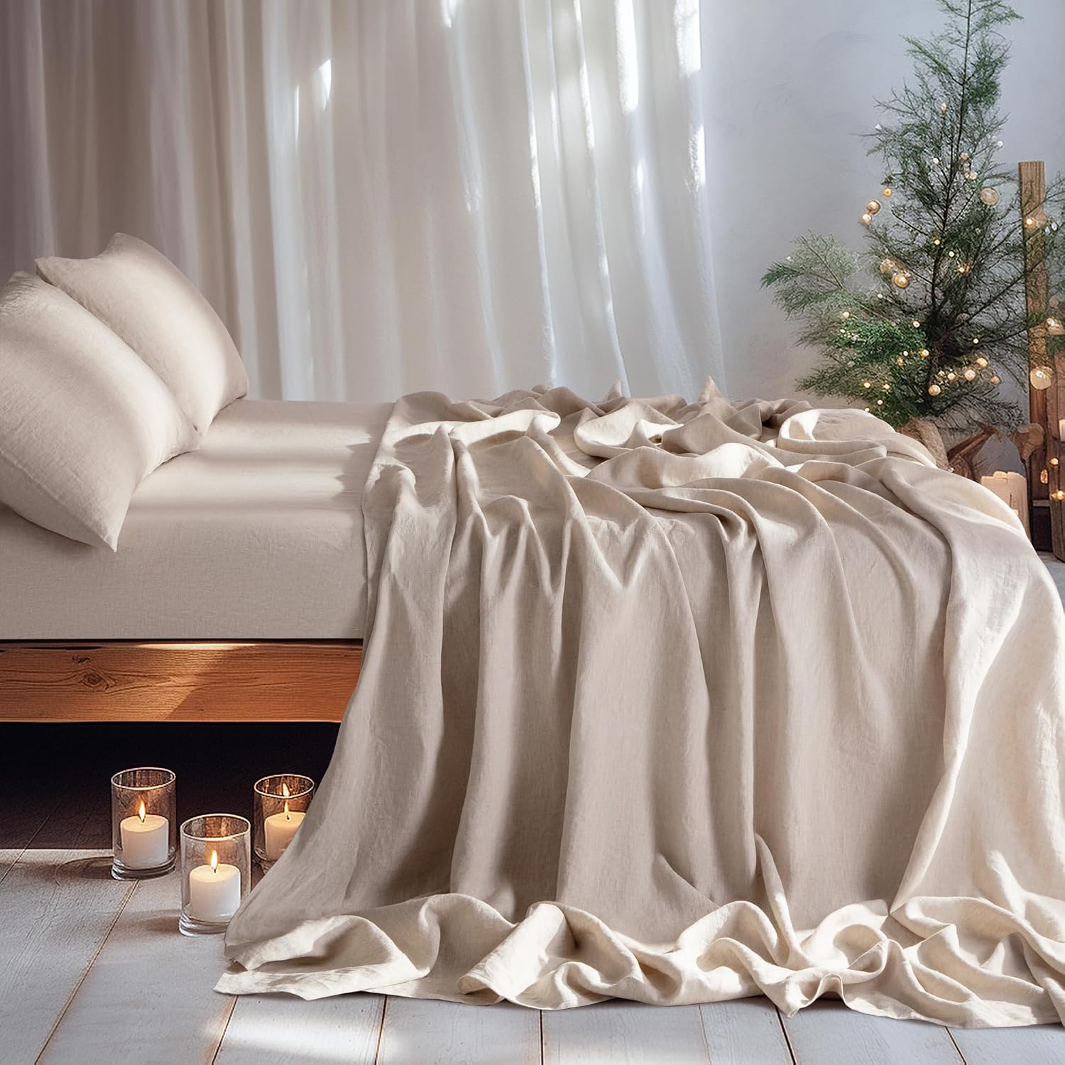 Thumbnail 6 de LBRO2M Linen Sheet Set Queen 4-Piece