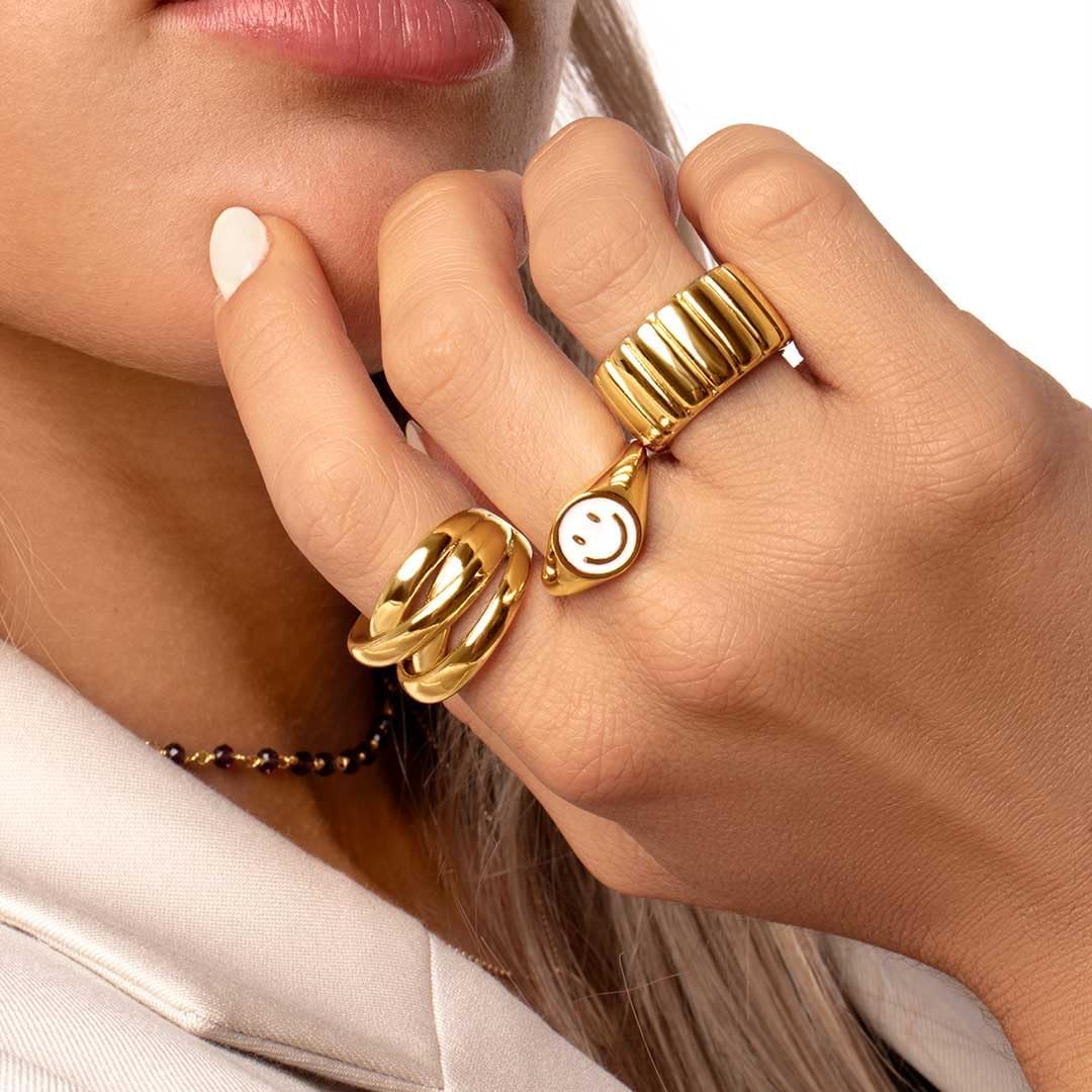 Detalle 2 de SINGULARU Anello Smiley 10 mm 💍