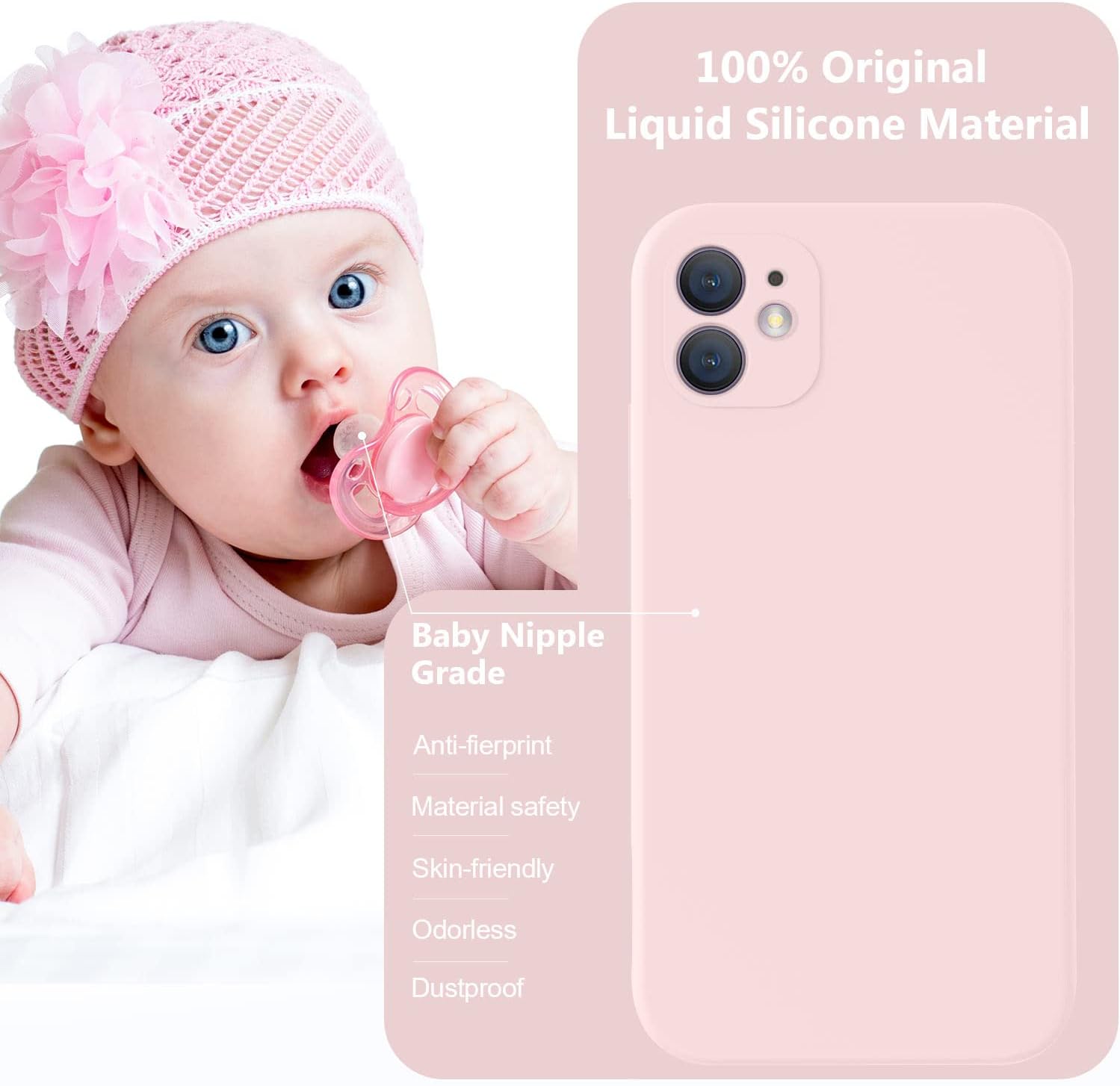 Thumbnail 5 de Vooii Liquid Silicone iPhone 11 Case (Chalk Pink) with Flat Edges & Camera Protection