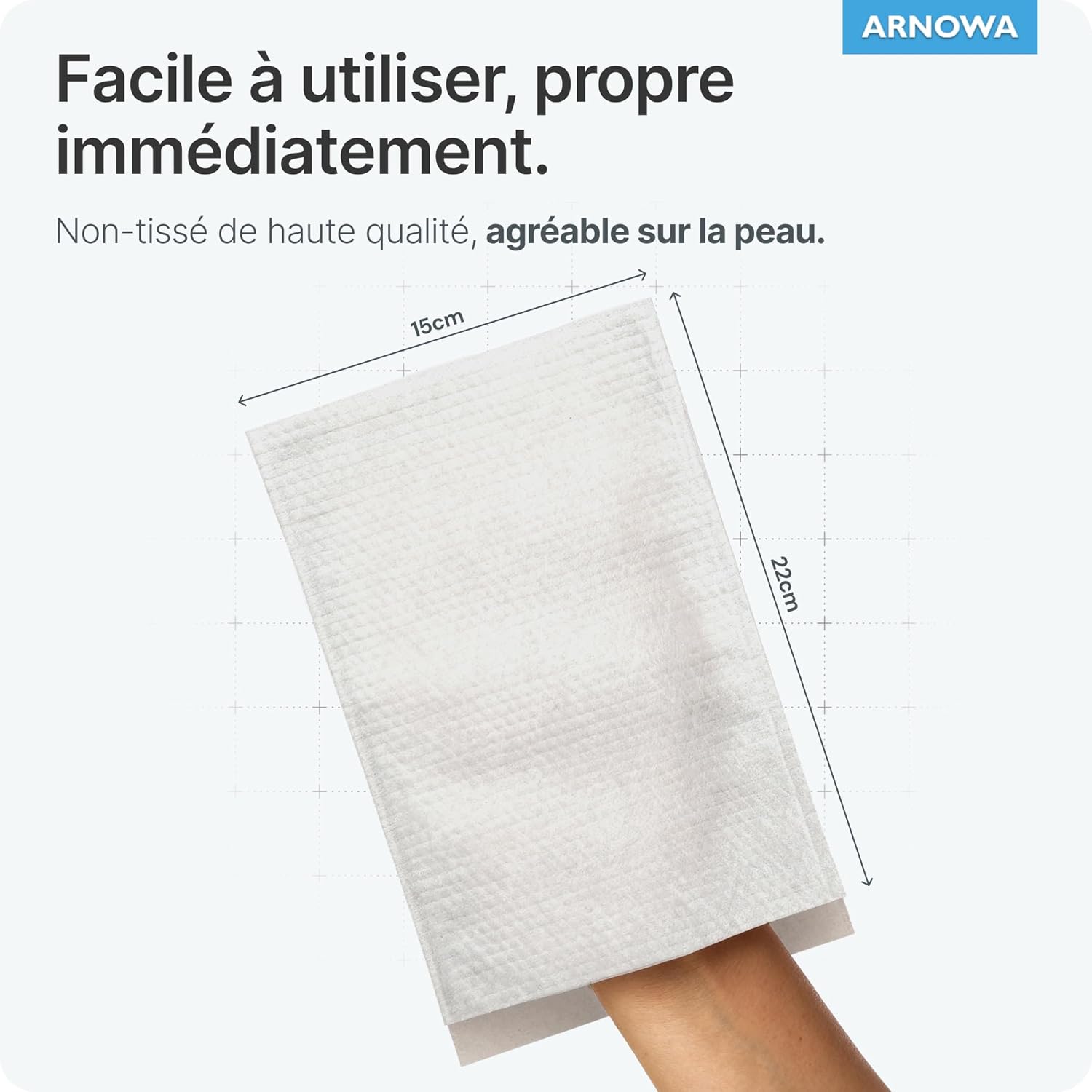 Detalle de 50x ARNOMED gant de toilette jetable hydrofuge (molleton non-tissé & PE), pour adultes, enfants et bébés