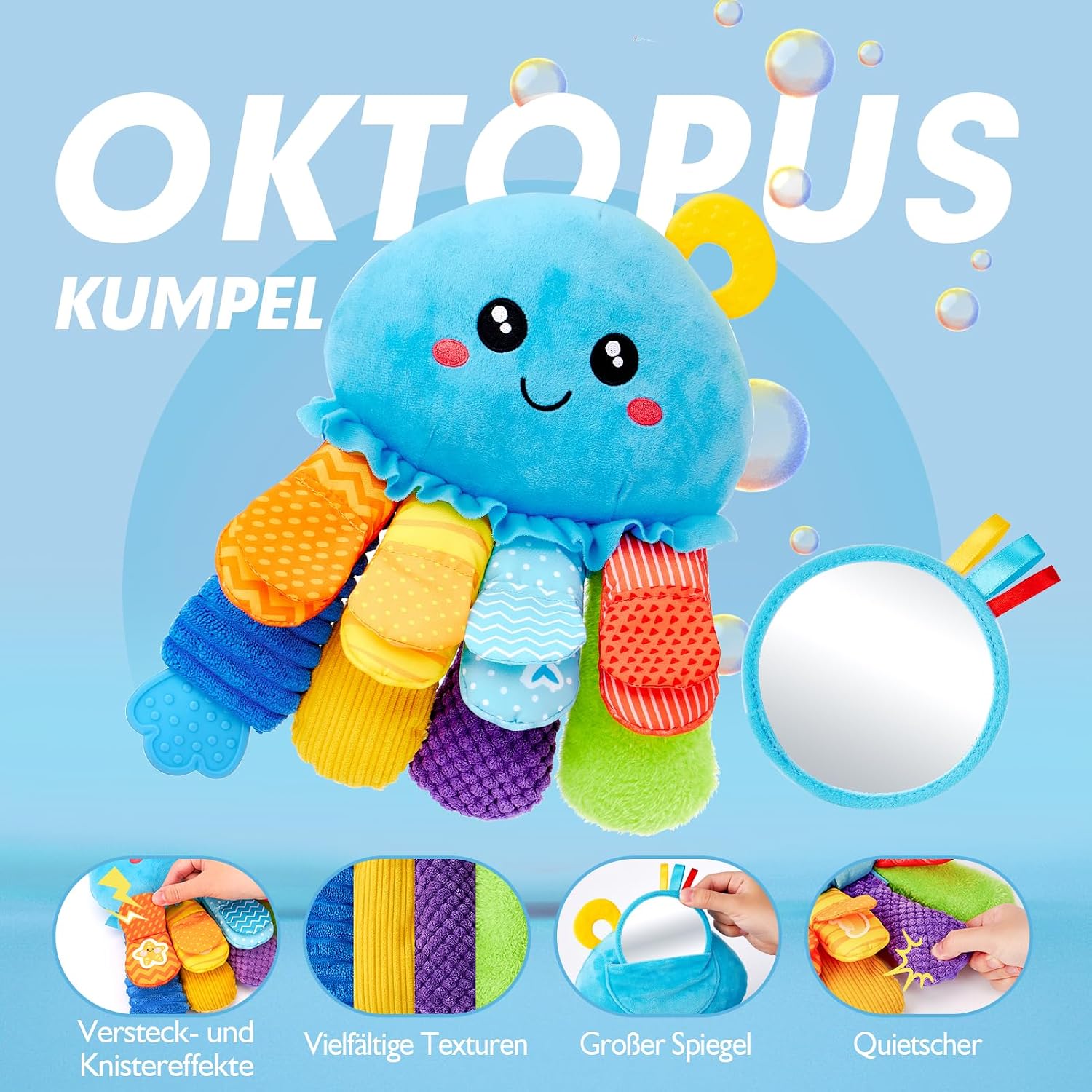 Detalle 2 de hahaland 2 in 1 Oktopus Baby Sensorik Spielzeug
