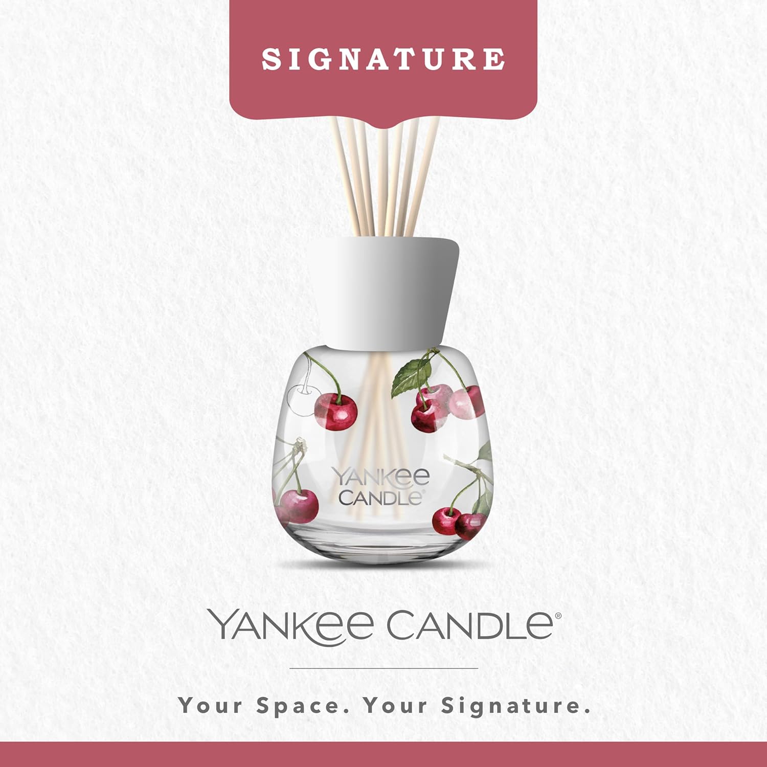 Detalle de YANKEE CANDLE Signature brins diffuseur Cerise griotte – 100 ml, jusqu’à 10 semaines