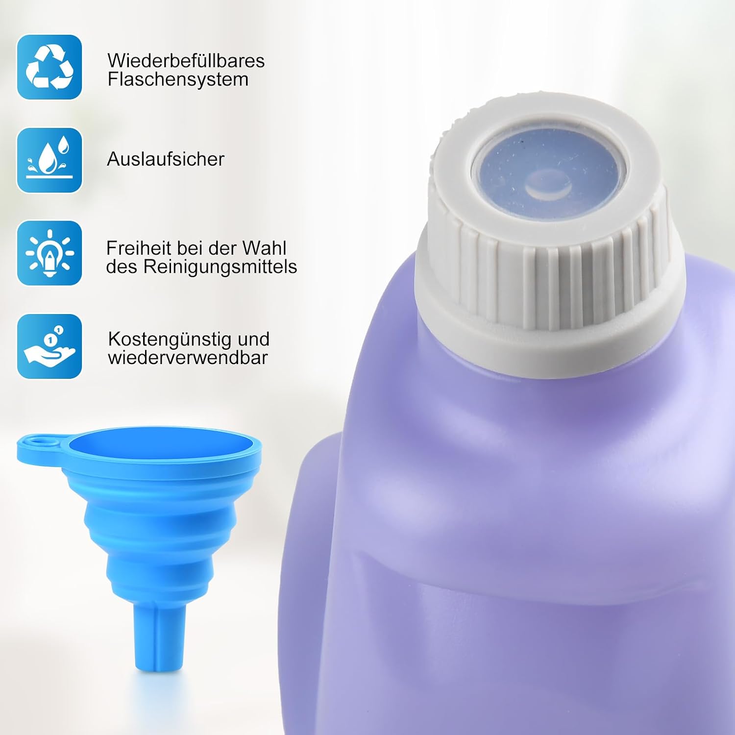 Detalle de 1,25 L Ersatzflasche für Swiffer WetJet Spray Mop – nachfüllbar, auslaufsicher, BPA-frei