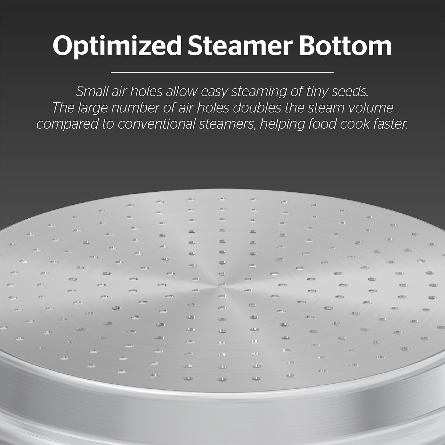 Detalle de SUNHOUSE 2-Tier Stainless Steel Steamer Pot 5.5 QT 🍲