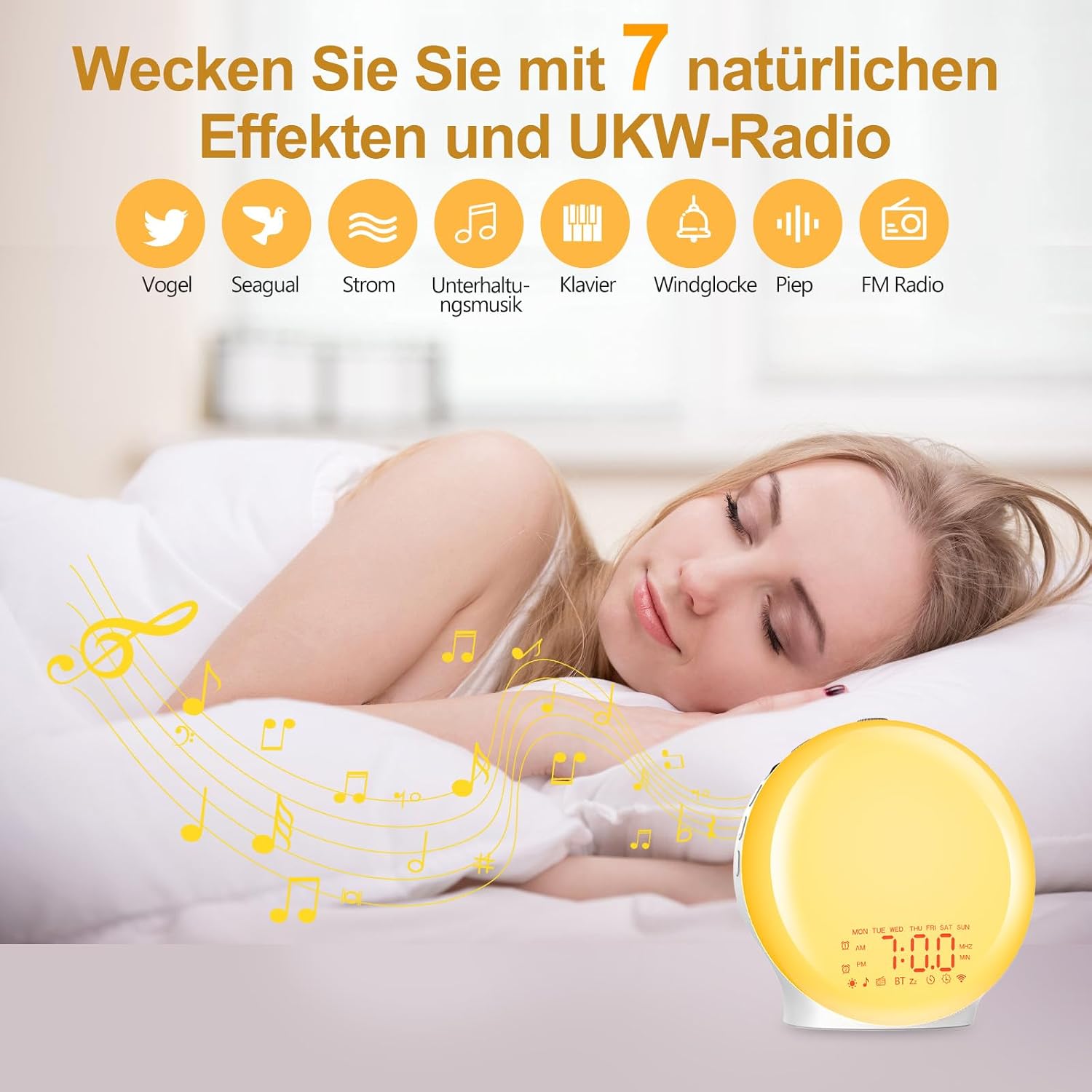 Thumbnail 4 de Suright Bluetooth Lichtwecker Wake Up Light