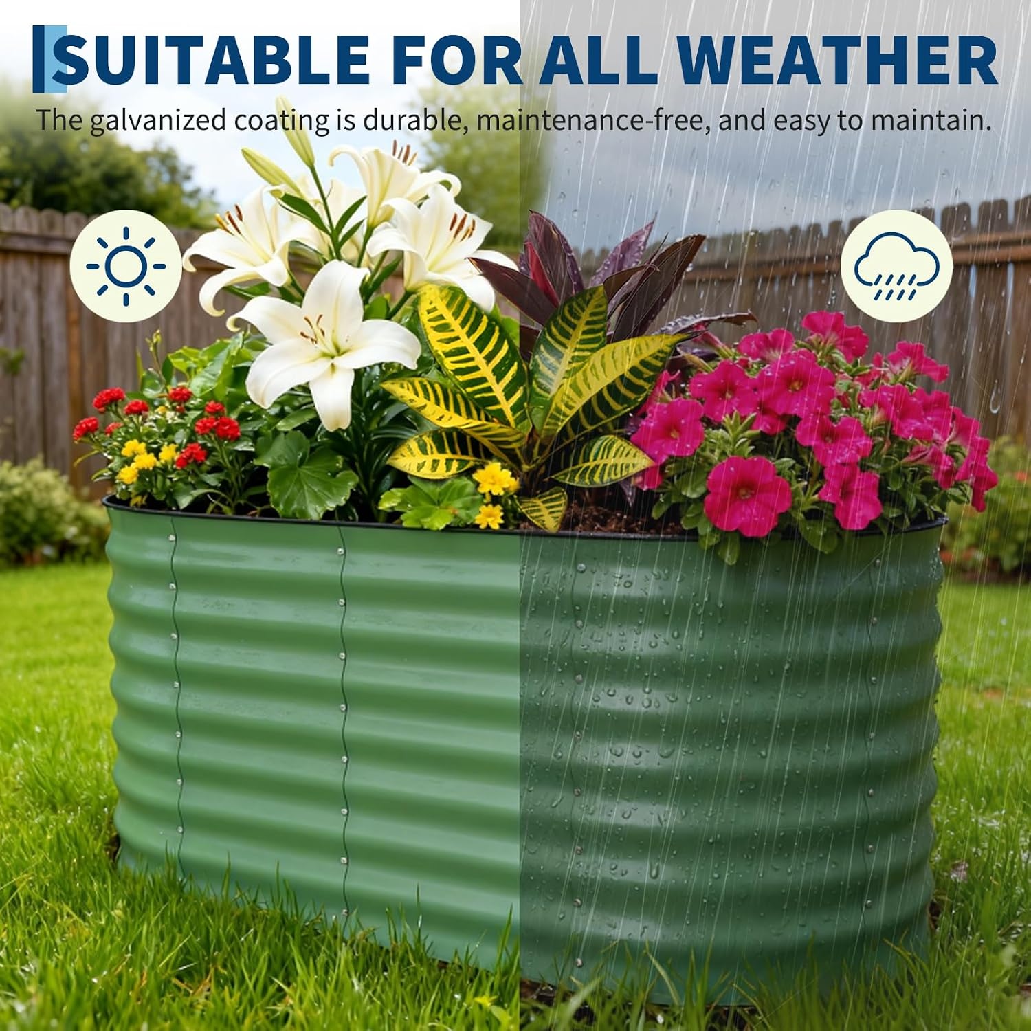 Thumbnail 6 de Garvee yJ8FkF3Sip0IKqiJL7MaGg 4x2x2ft Oval Galvanized Raised Garden Bed