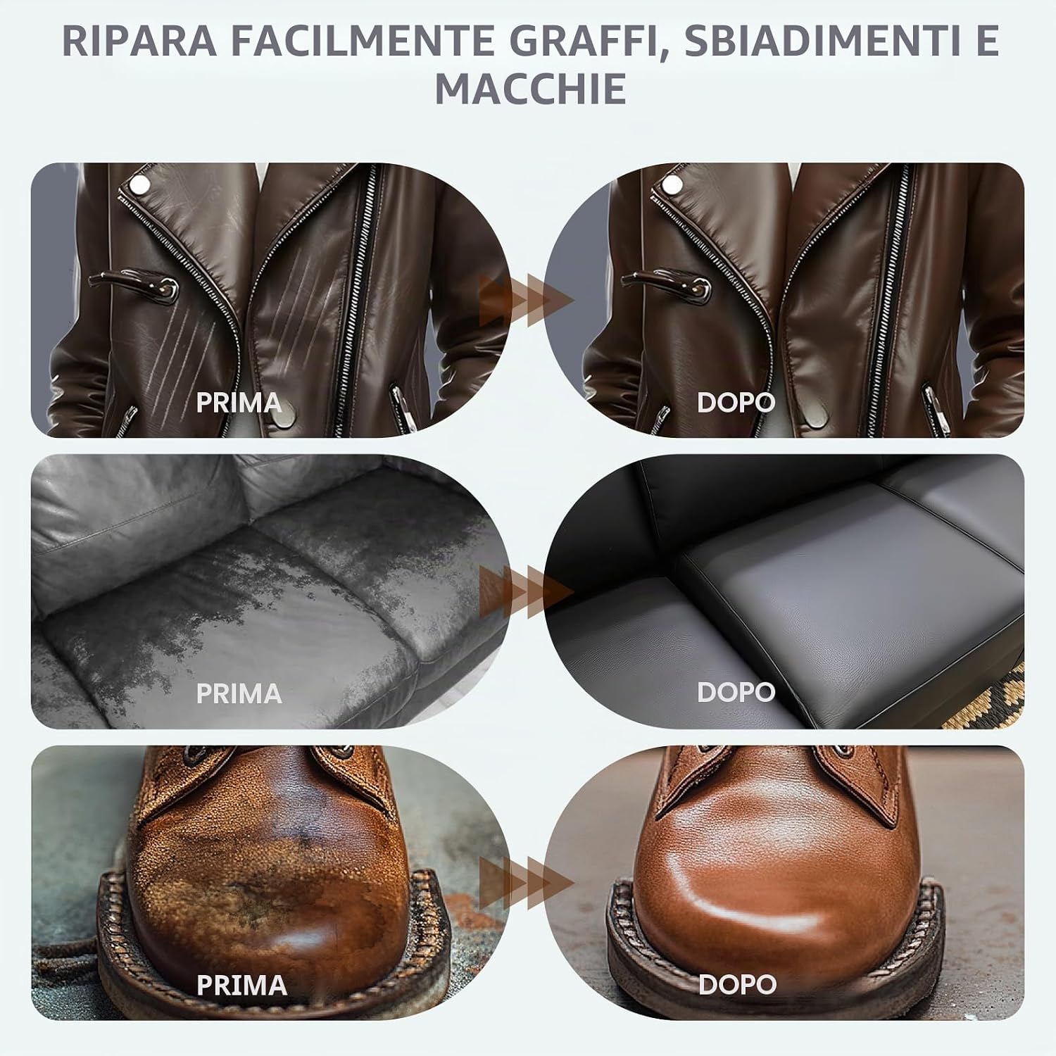 Detalle de WYCOON Kit Riparazione Pelle Grigio Scuro 1 kit