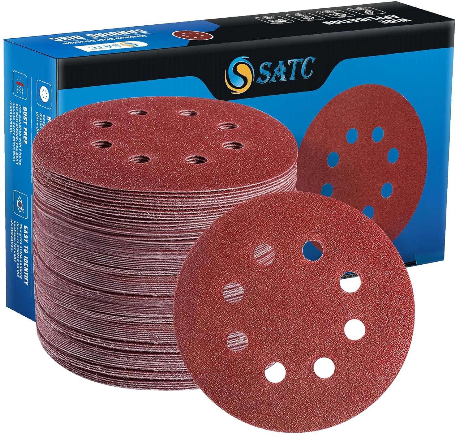 SATC 125mm Sanding Discs 72‑piece pack