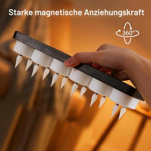 Thumbnail 3 de yunsheng 12er Magnetische Wiederaufladbare Teelichter mit Fernbedienung, Timer und Ladestation