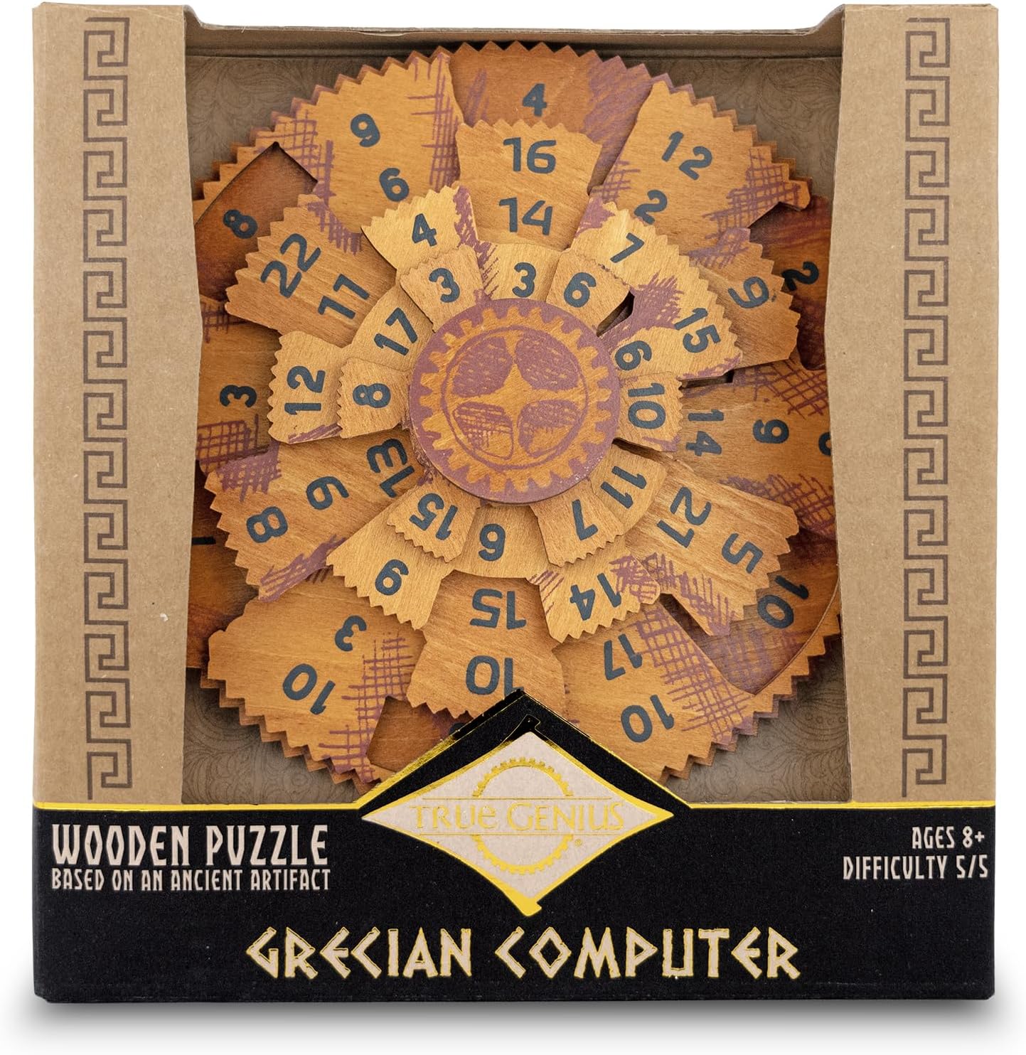 Detalle de Project Genius True Genius Greek Computer Wooden Number Puzzle