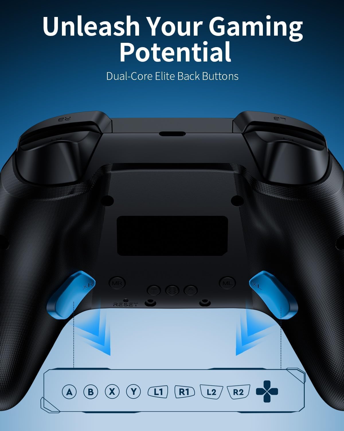 Detalle de PC Controller Wireless with Hall Effect, 2.4G Dongle & Bluetooth – Paddles Back Buttons for Windows, Steam Deck, Switch 2 Pro