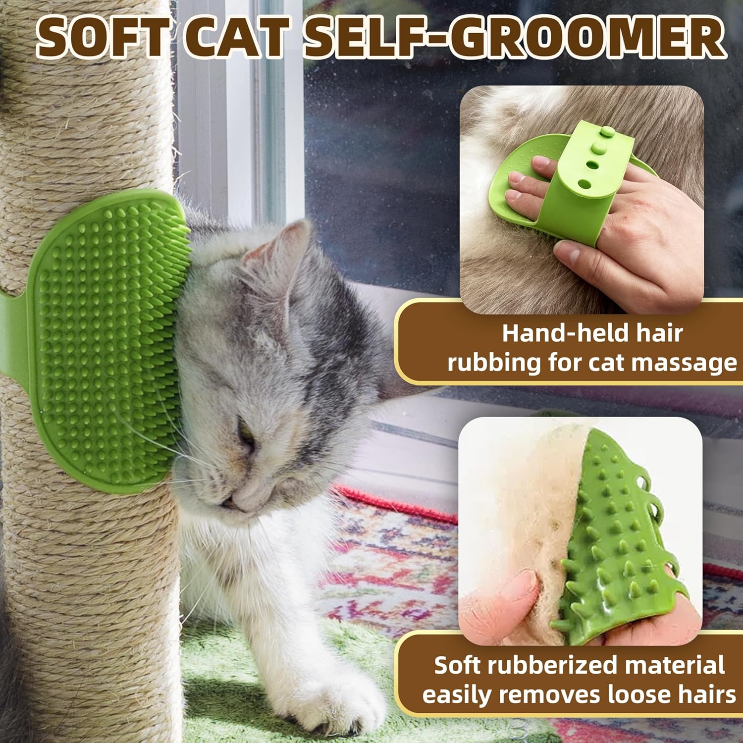 Detalle de Fantasreen 84cm Cat Scratching Post: Tall, Sturdy Scratch & Self-Groomer