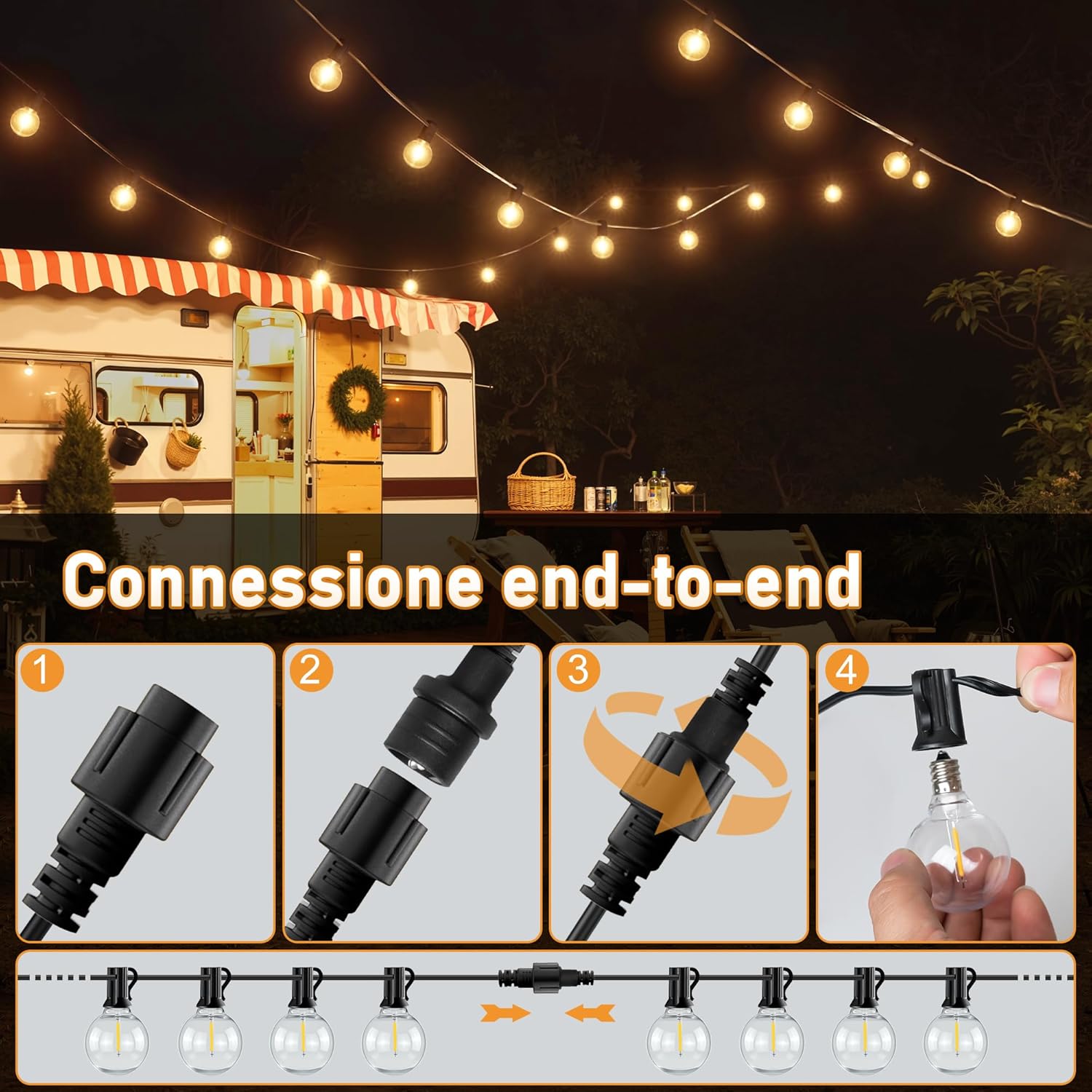 Thumbnail 6 de HeiPard Catena Luminosa Esterno 15m con 25 LED e Telecomando RF – Magia per Giardino, Matrimoni e Festa