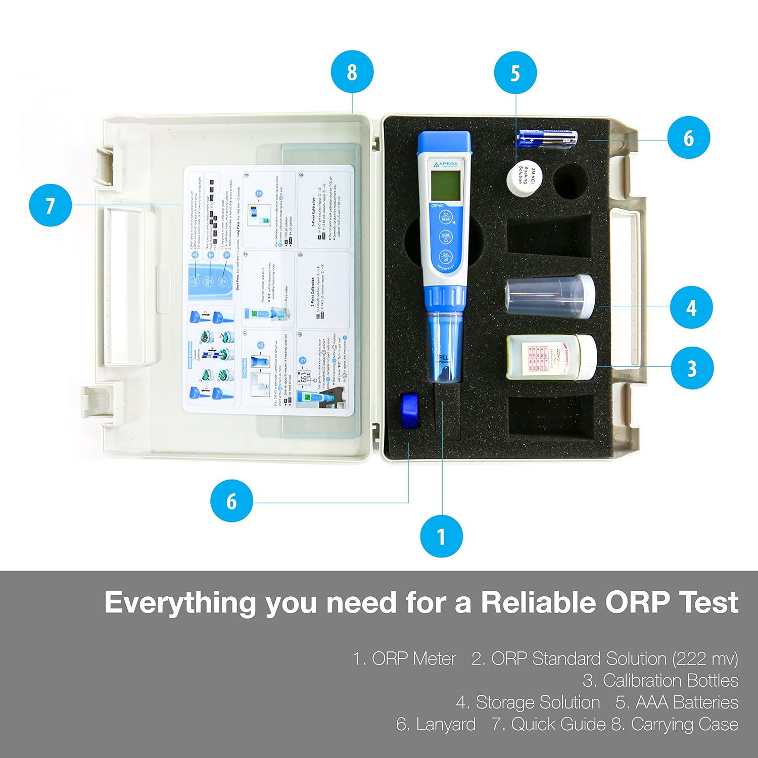 Detalle de APERA ORP60 電極交換式ORP計|±1000mV測定・校正液付属・IP67防水防塵